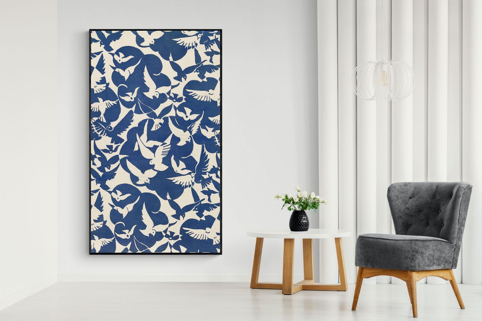 Pixalot Pigeons in White & Blue