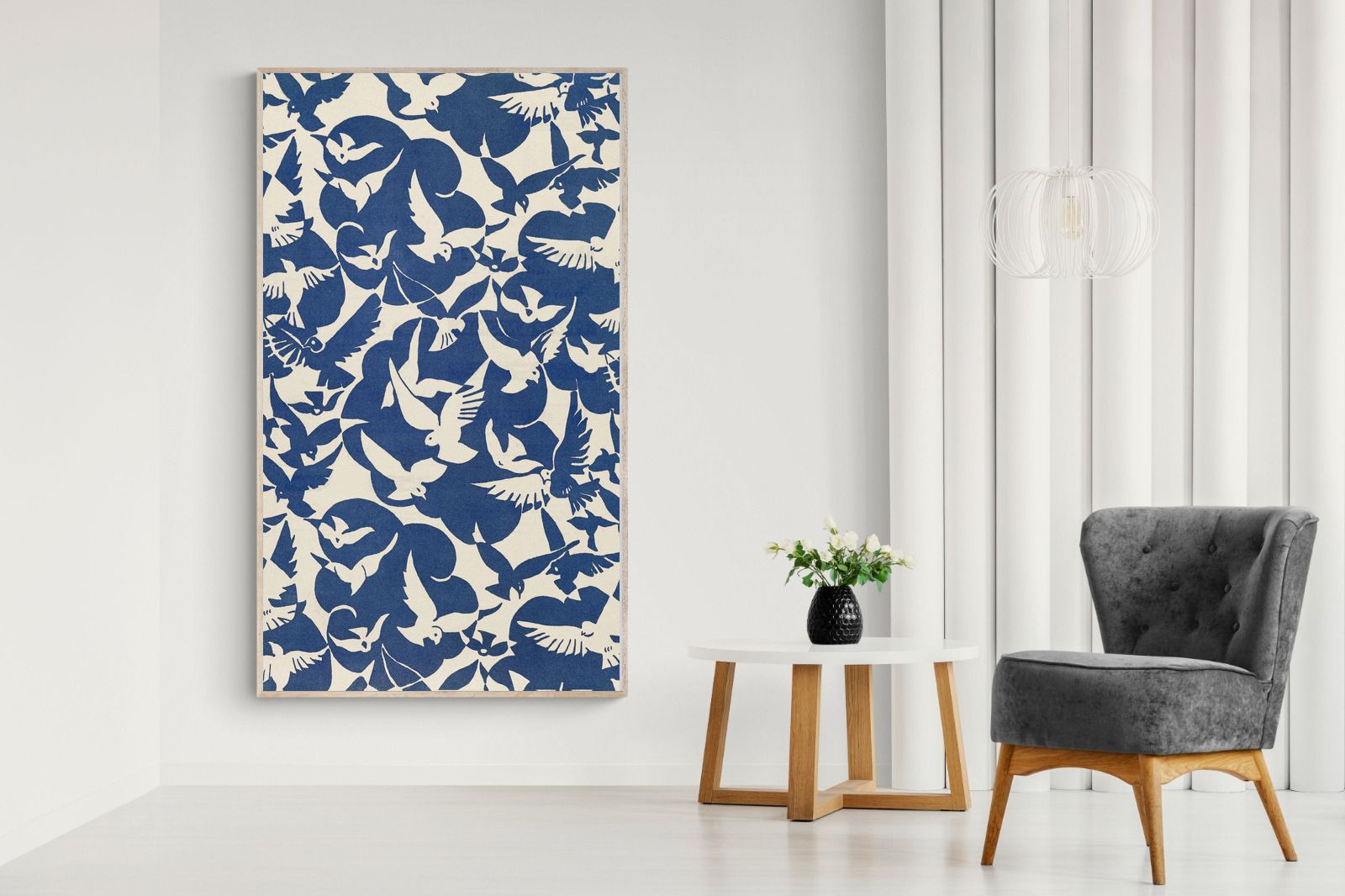 Pixalot Pigeons in White & Blue