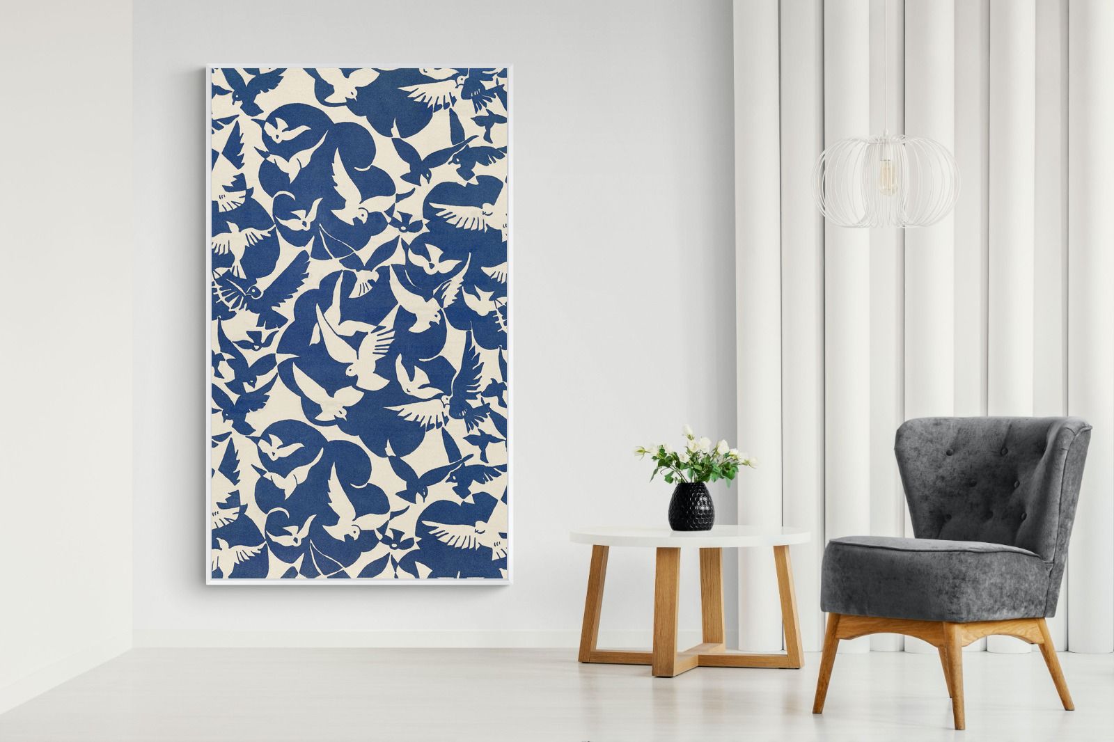 Pixalot Pigeons in White & Blue