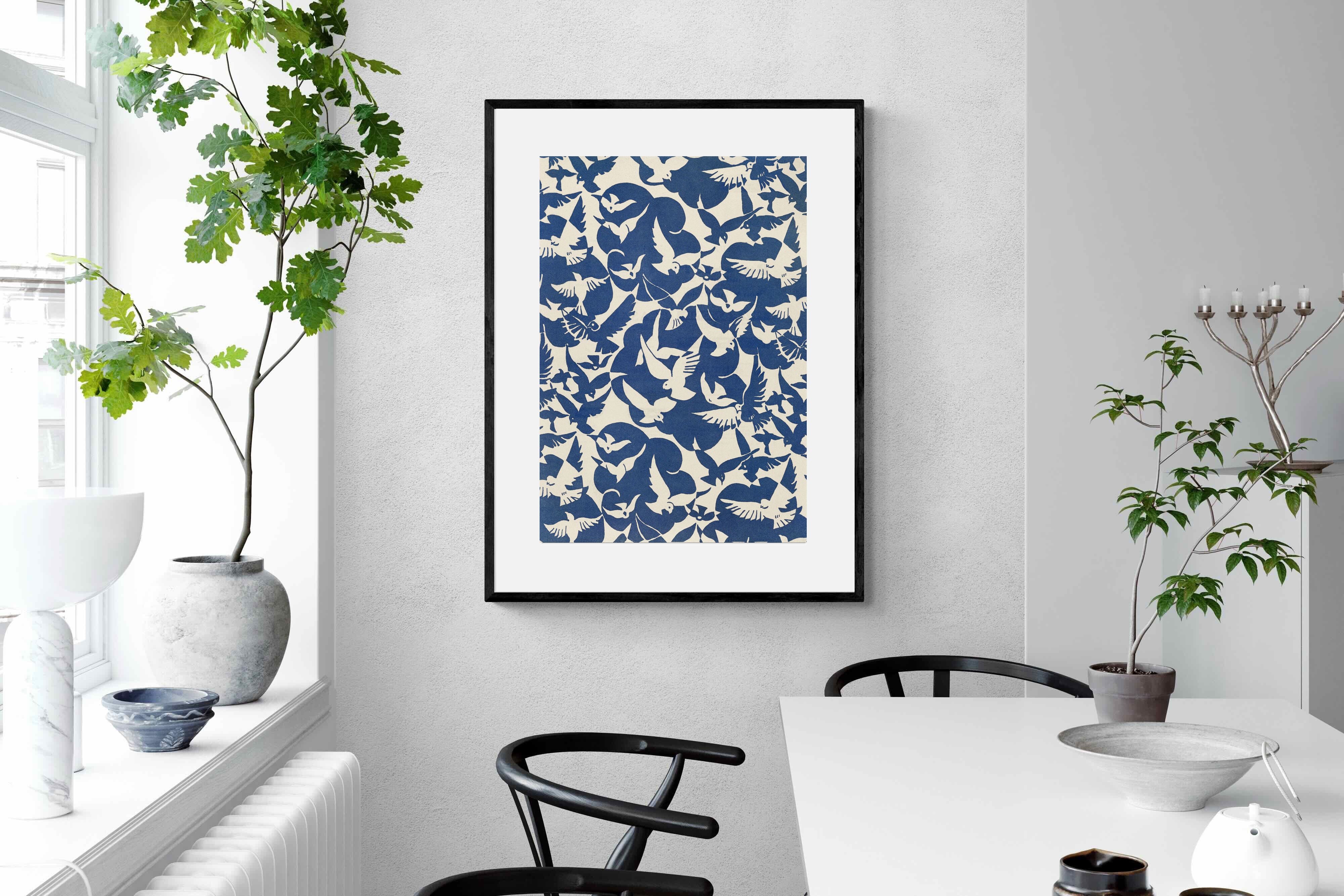 Pixalot Pigeons in White & Blue