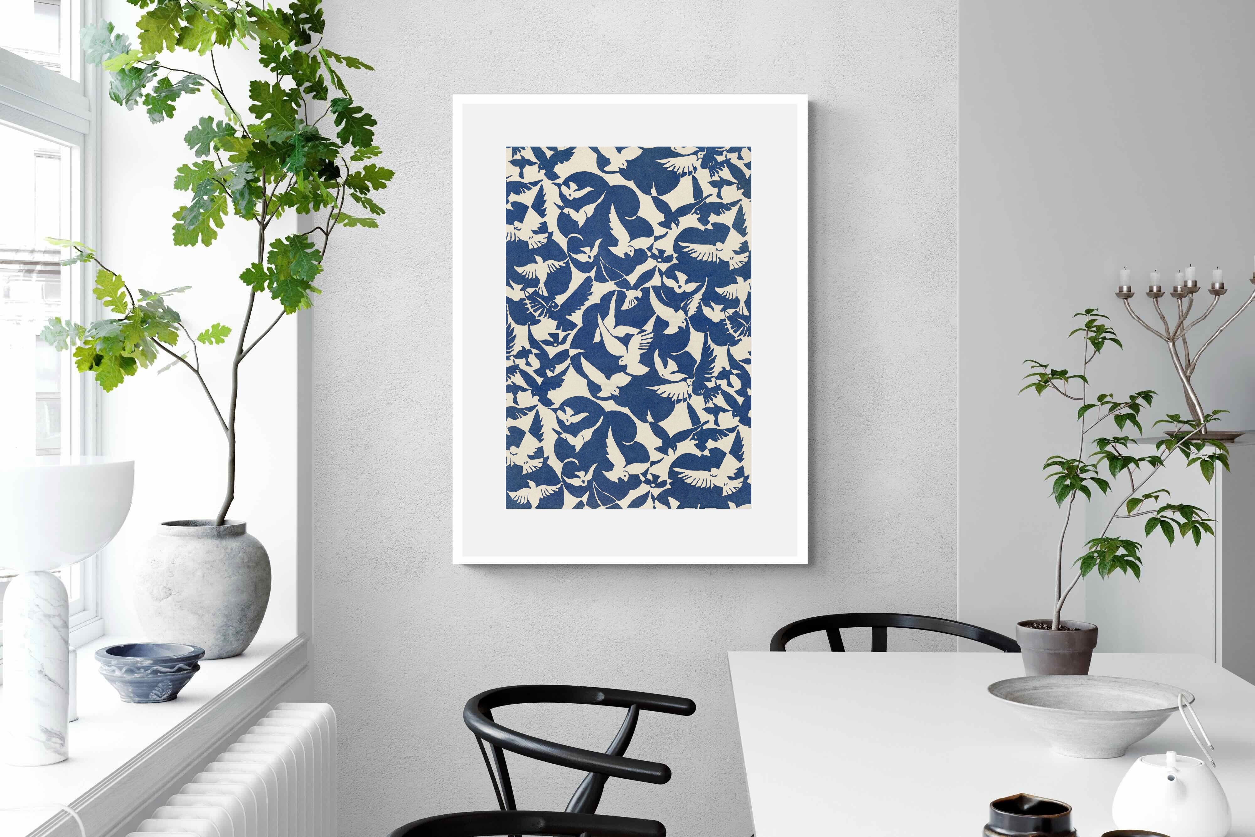 Pixalot Pigeons in White & Blue