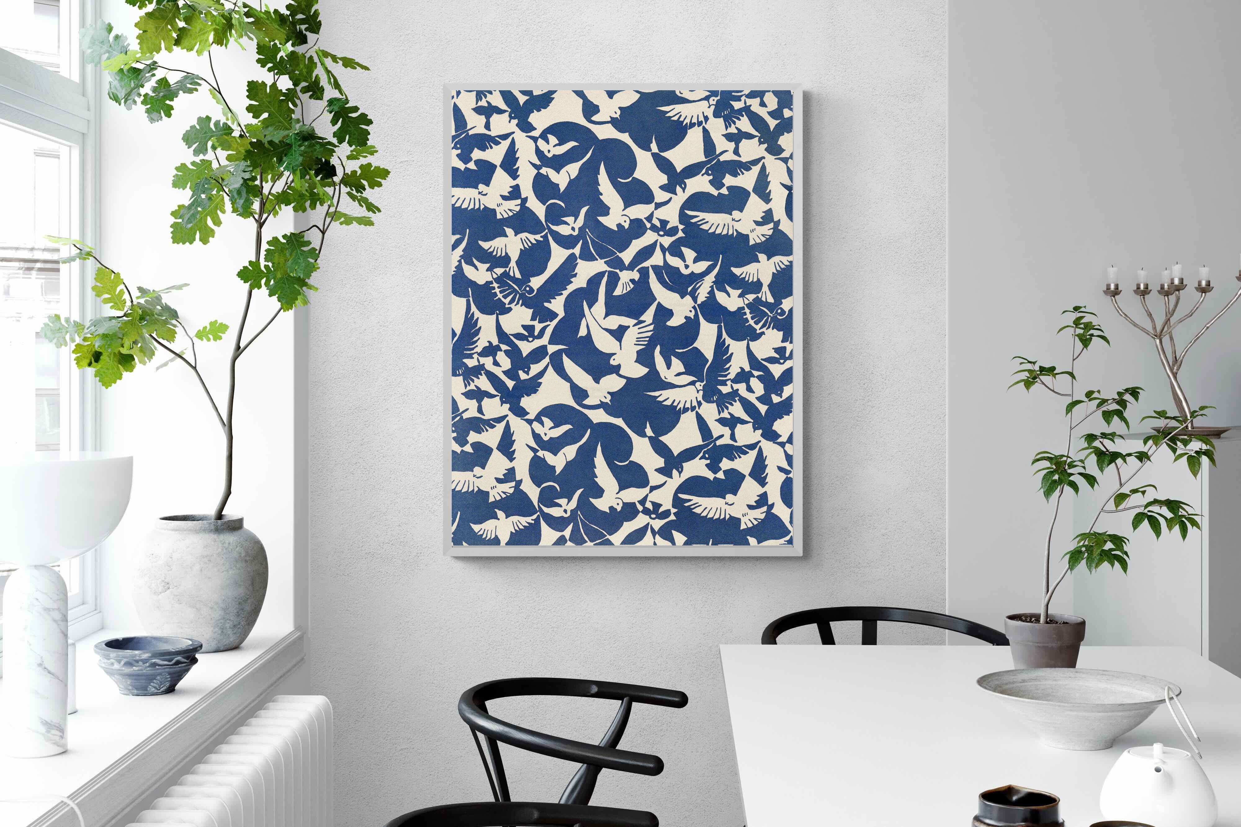 Pixalot Pigeons in White & Blue