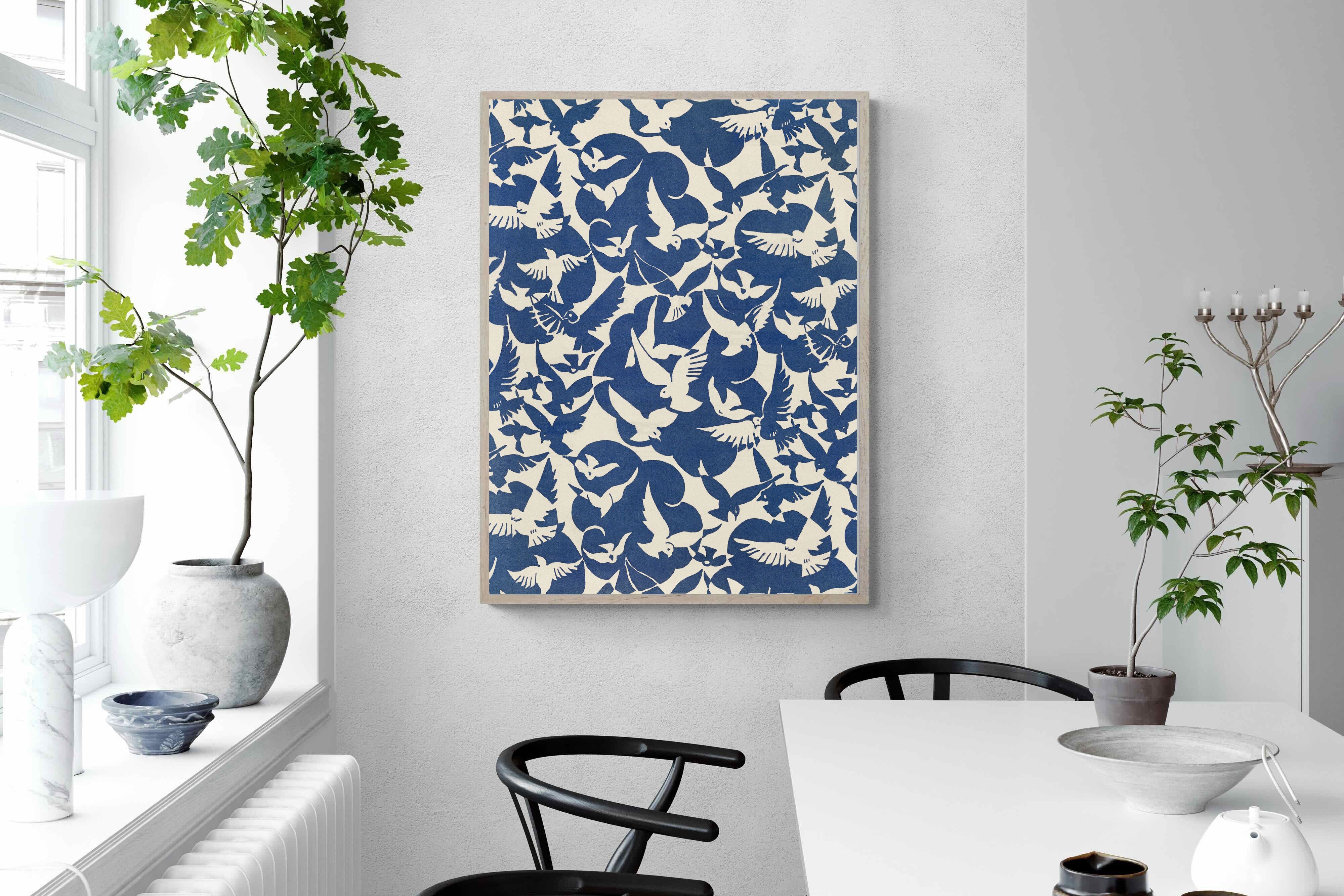 Pixalot Pigeons in White & Blue