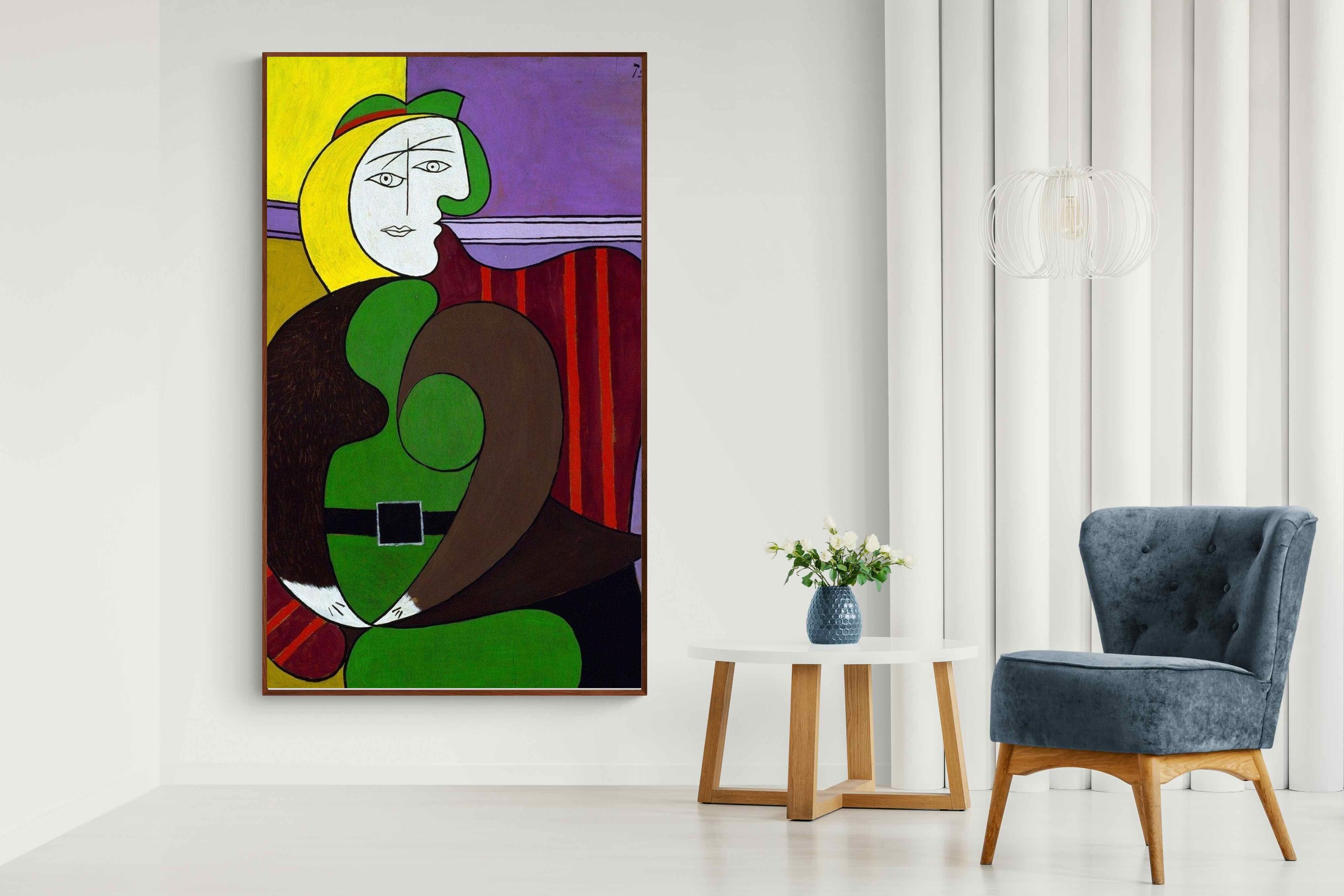 Pixalot Seated Woman in a Red Armchair