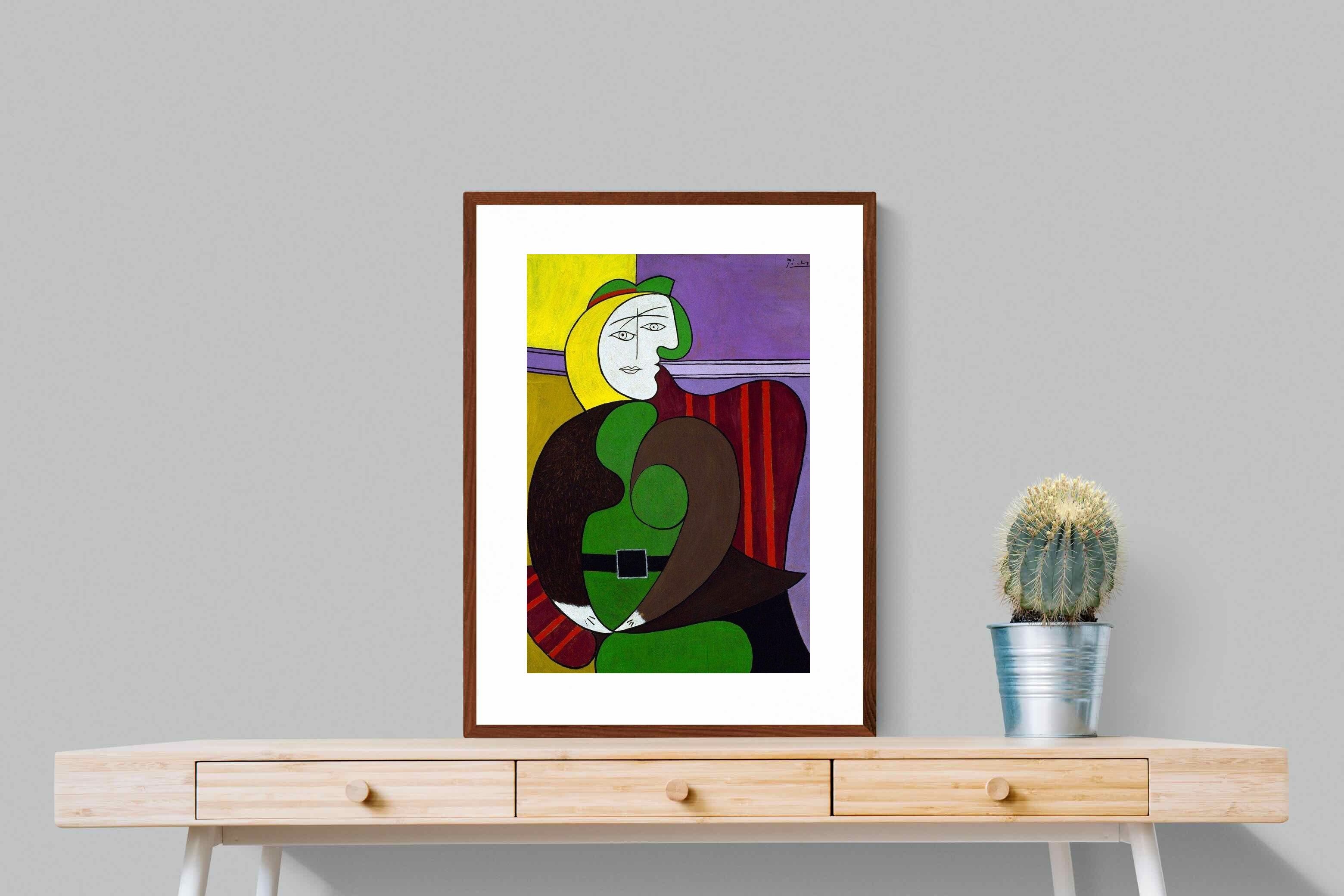 Pixalot Seated Woman in a Red Armchair