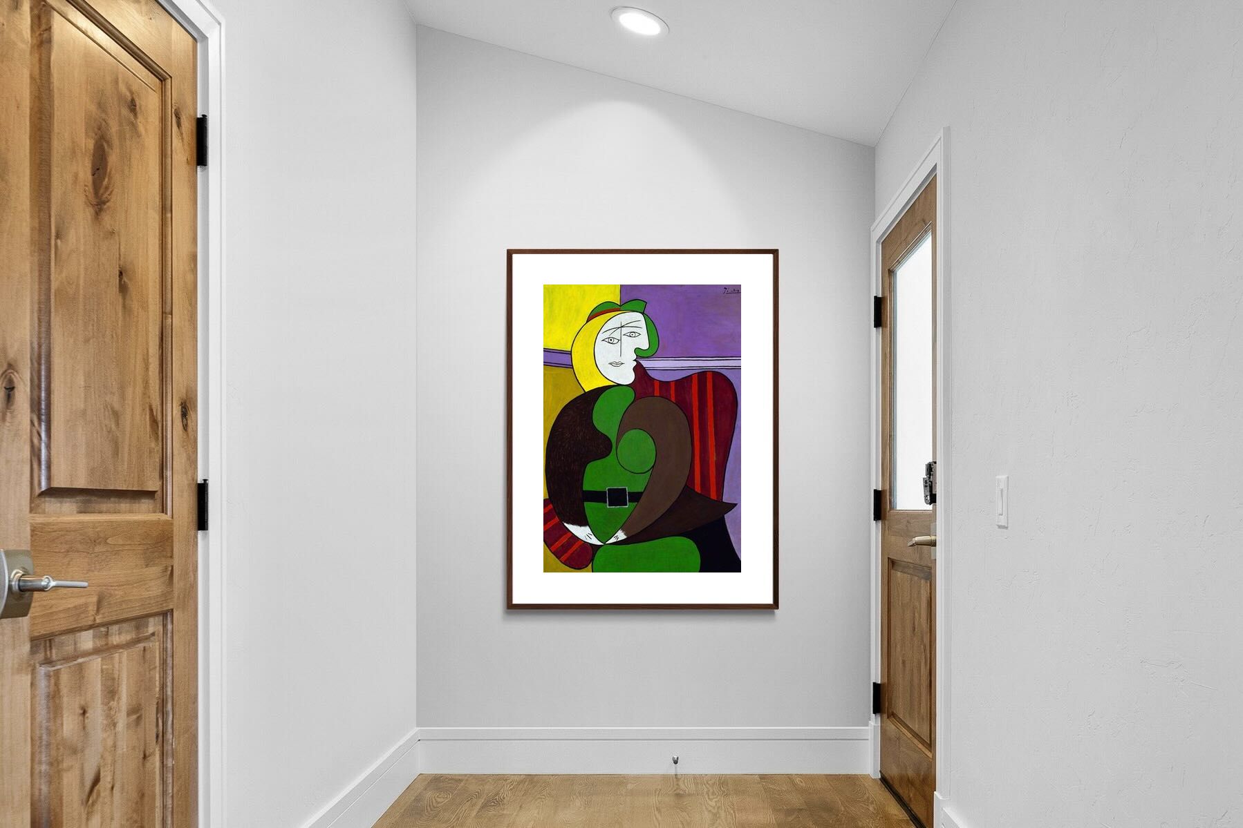 Pixalot Seated Woman in a Red Armchair