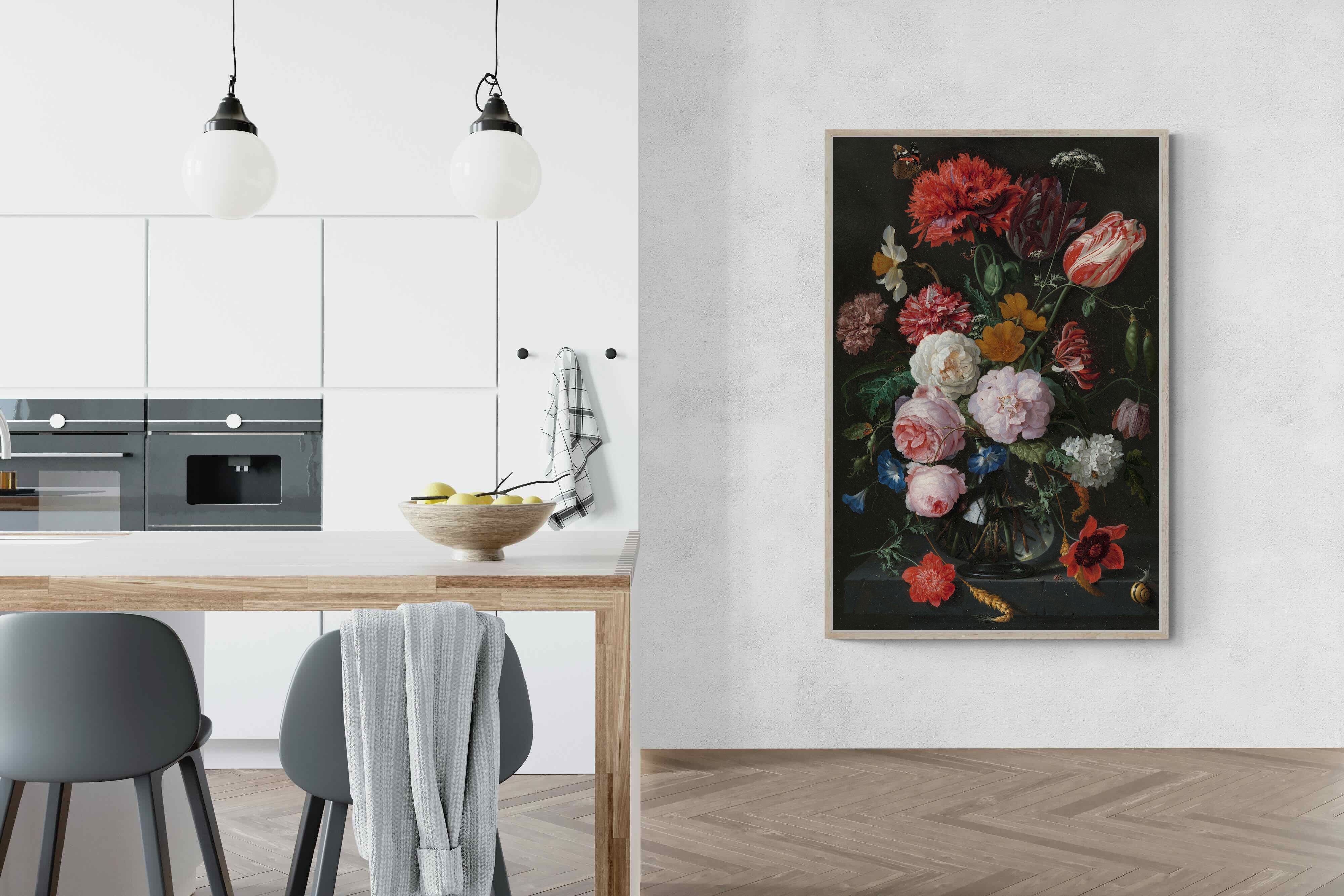 Pixalot Still Life with Flowers in a Glass Vase