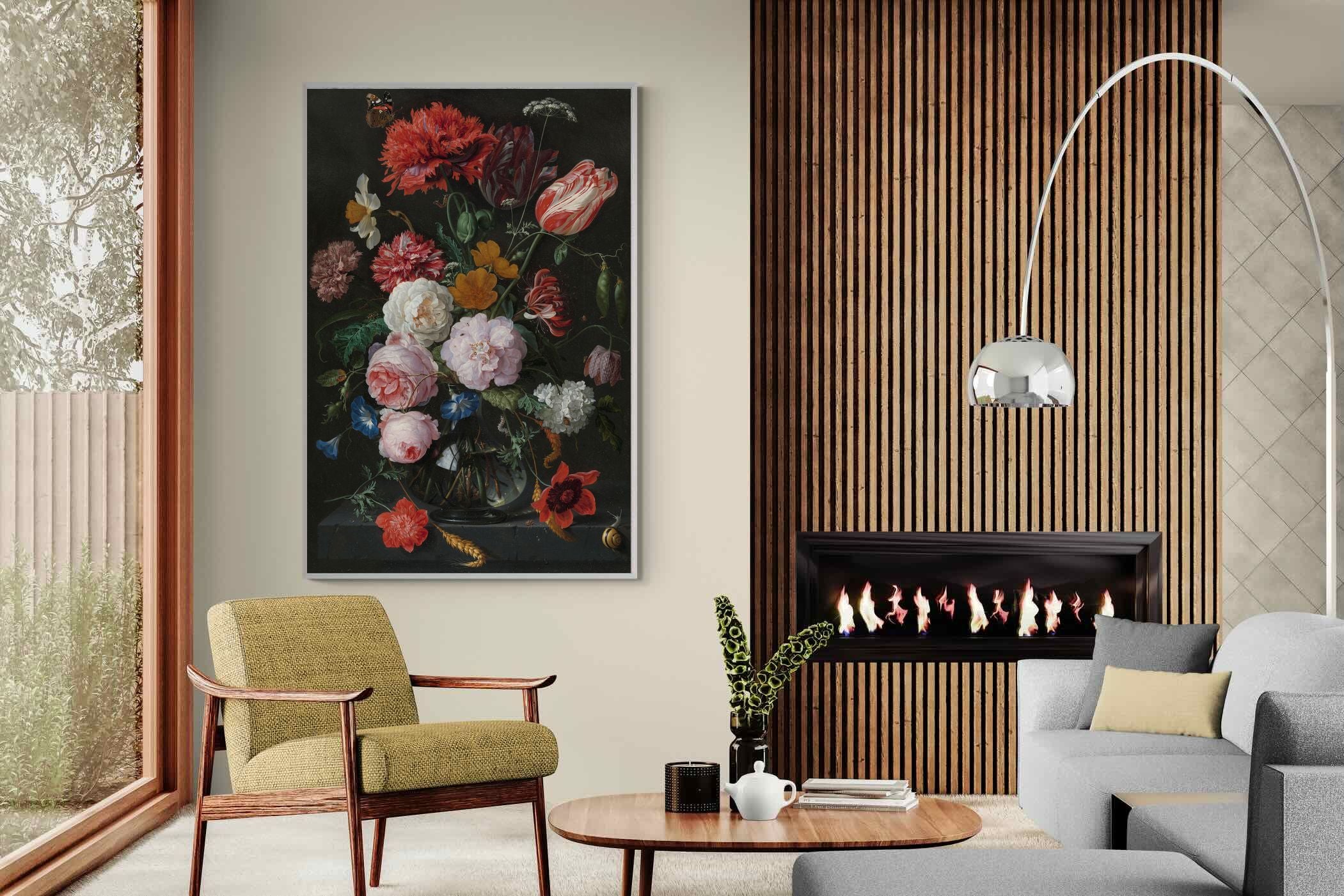 Pixalot Still Life with Flowers in a Glass Vase