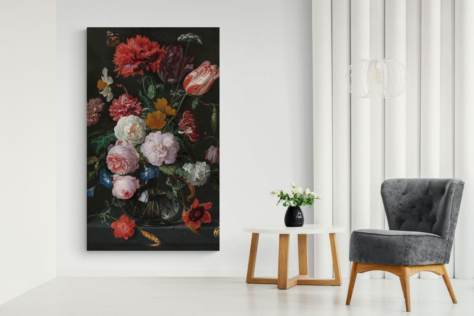 Pixalot Still Life with Flowers in a Glass Vase