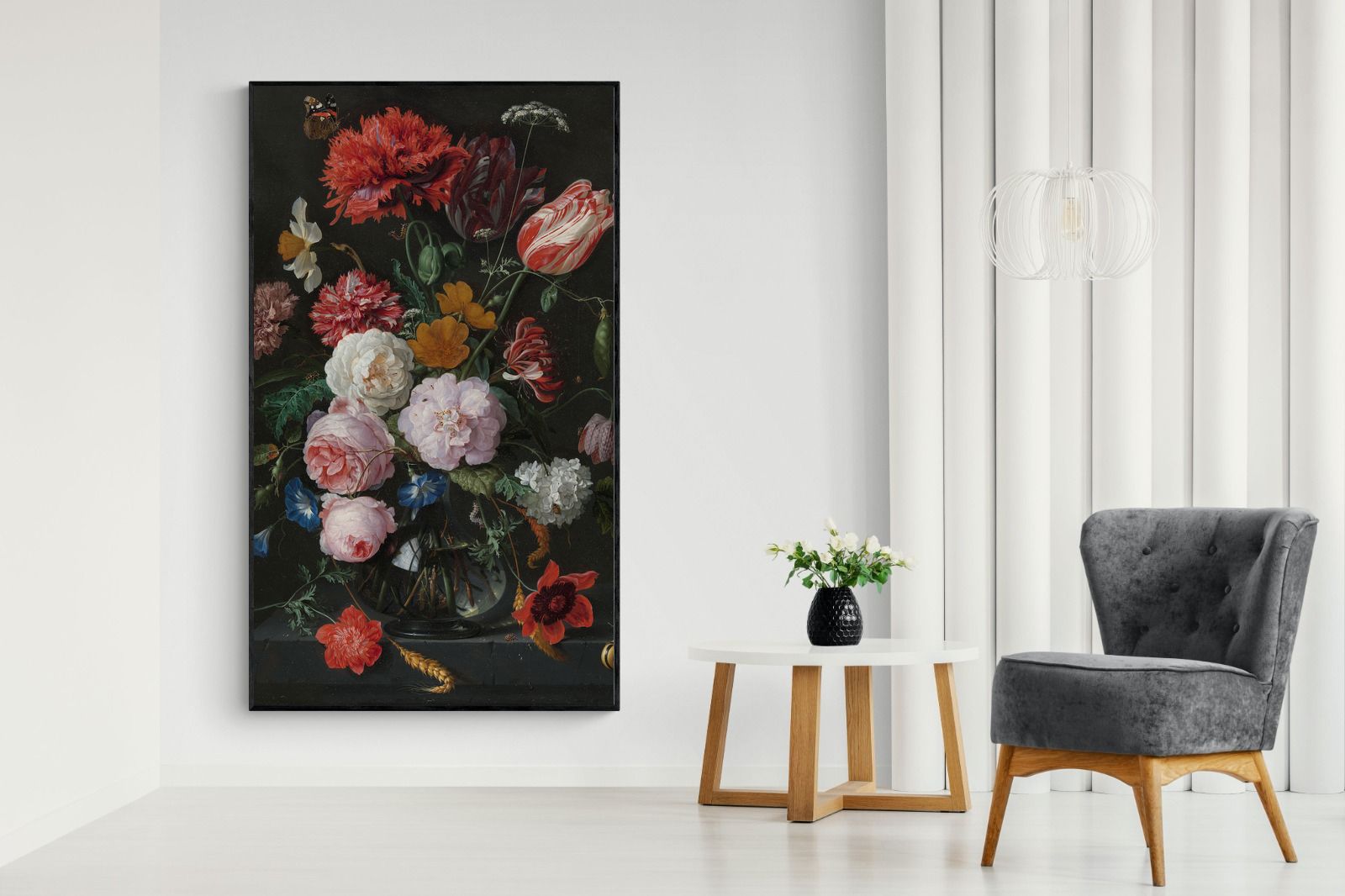 Pixalot Still Life with Flowers in a Glass Vase