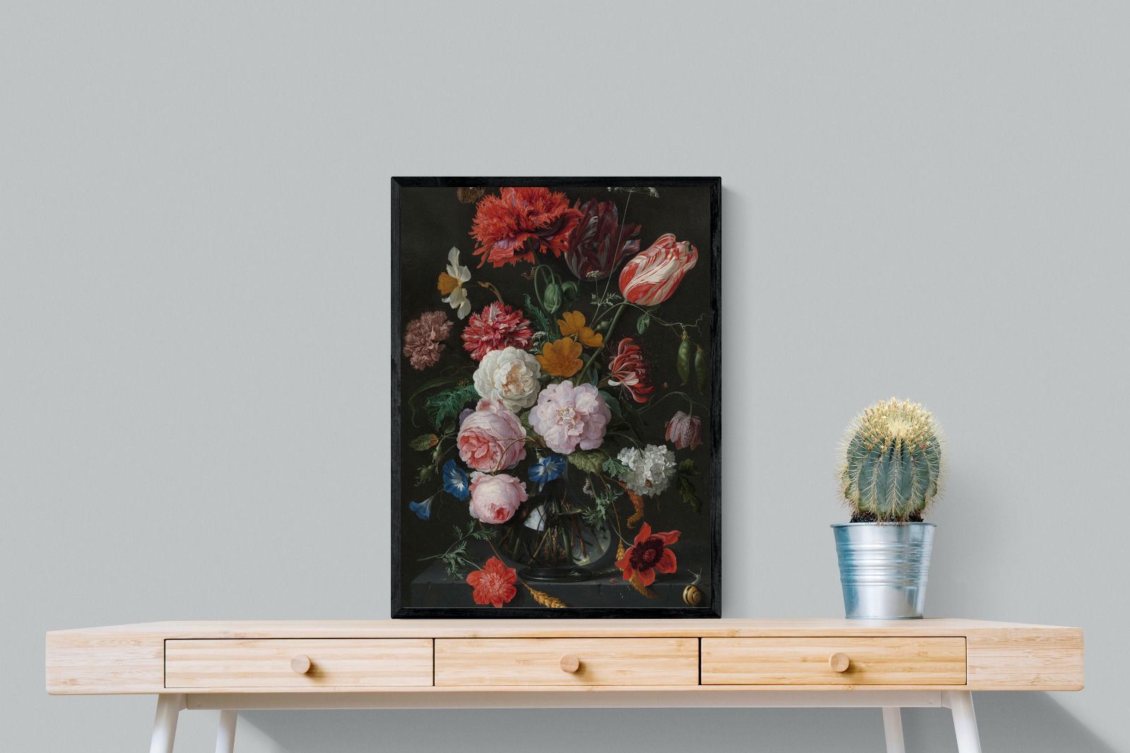 Pixalot Still Life with Flowers in a Glass Vase