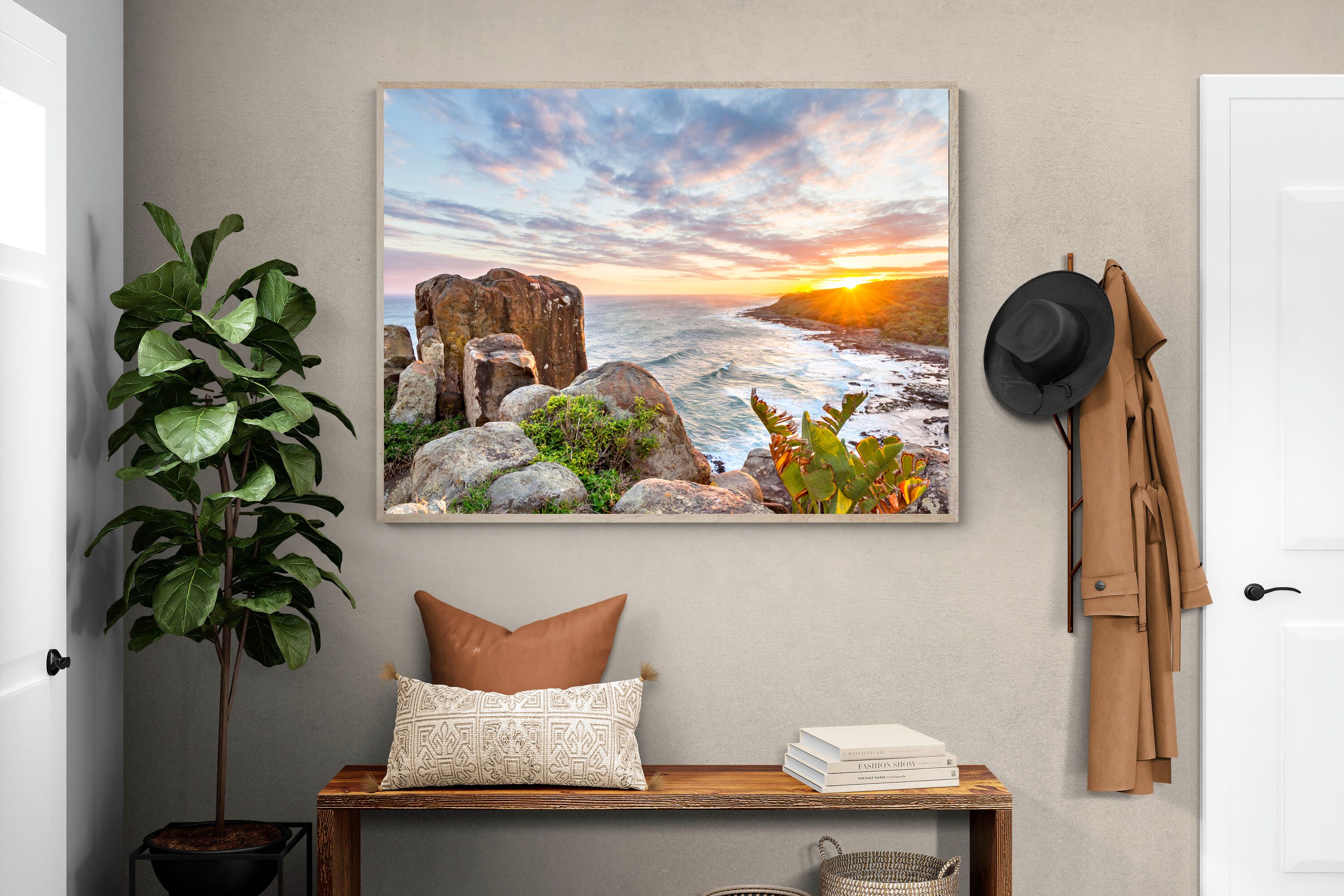 Pixalot Sunrise Over Rocky Bluff