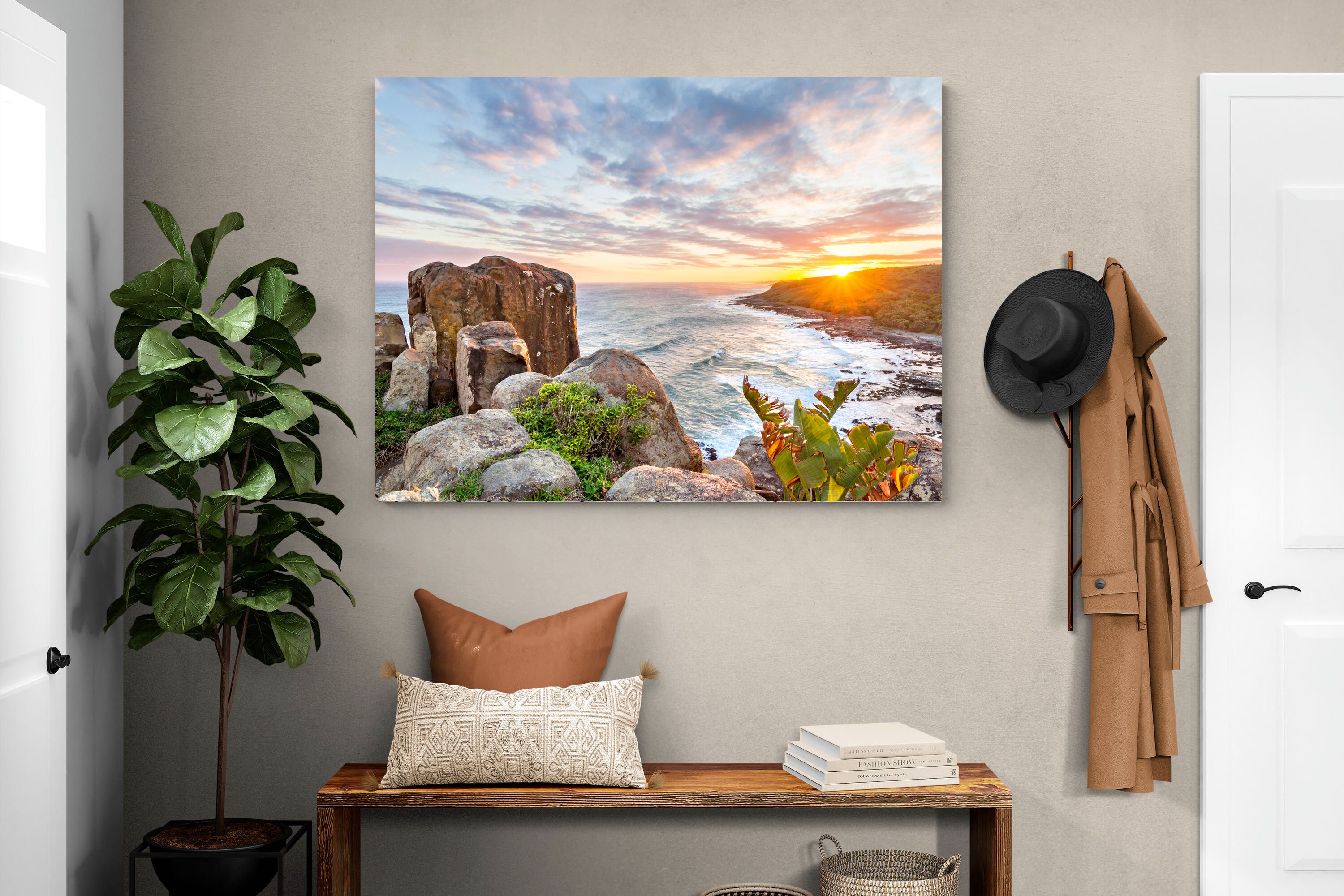 Pixalot Sunrise Over Rocky Bluff