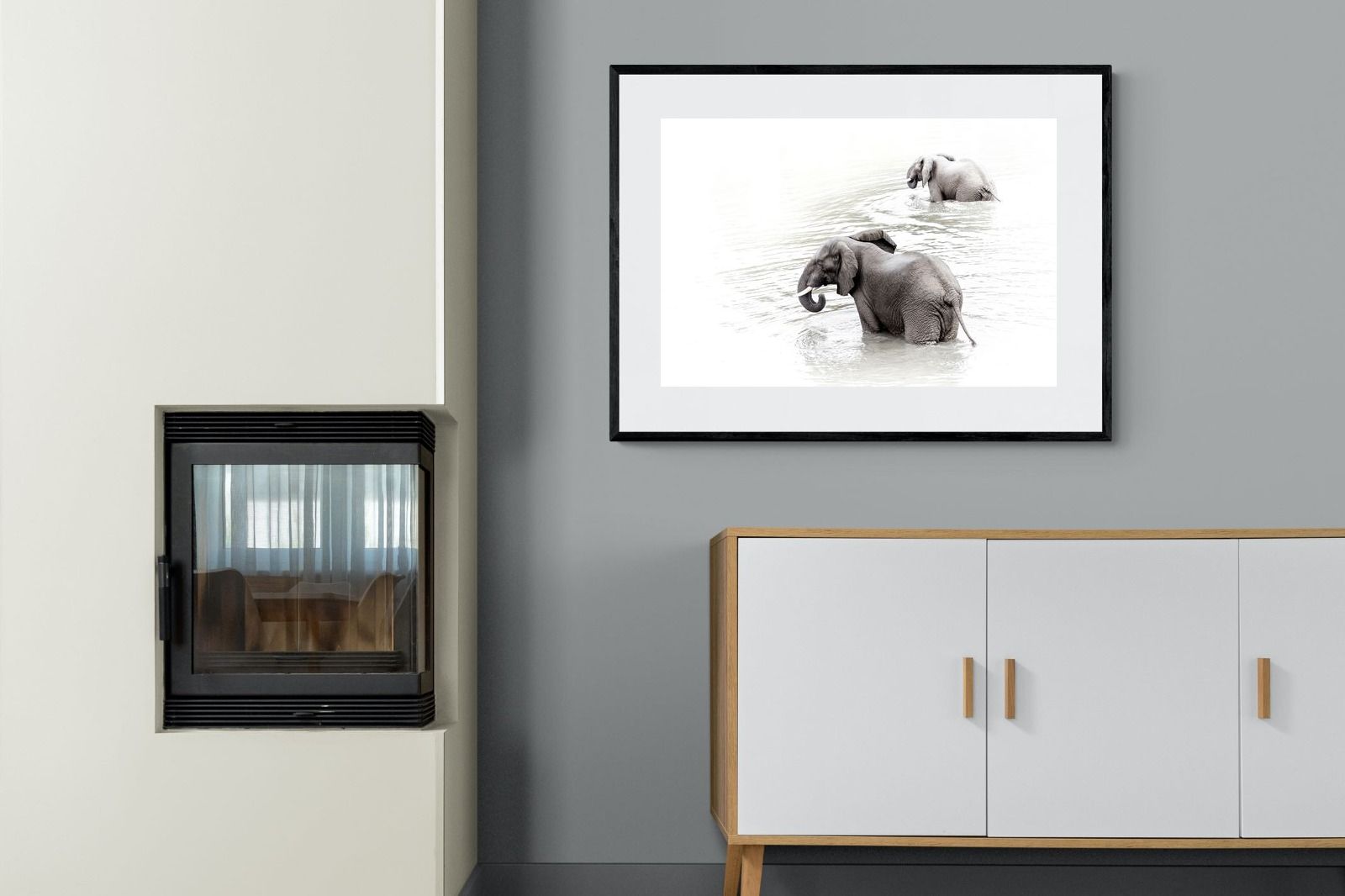 Pixalot Swimming Elephants (Landscape)