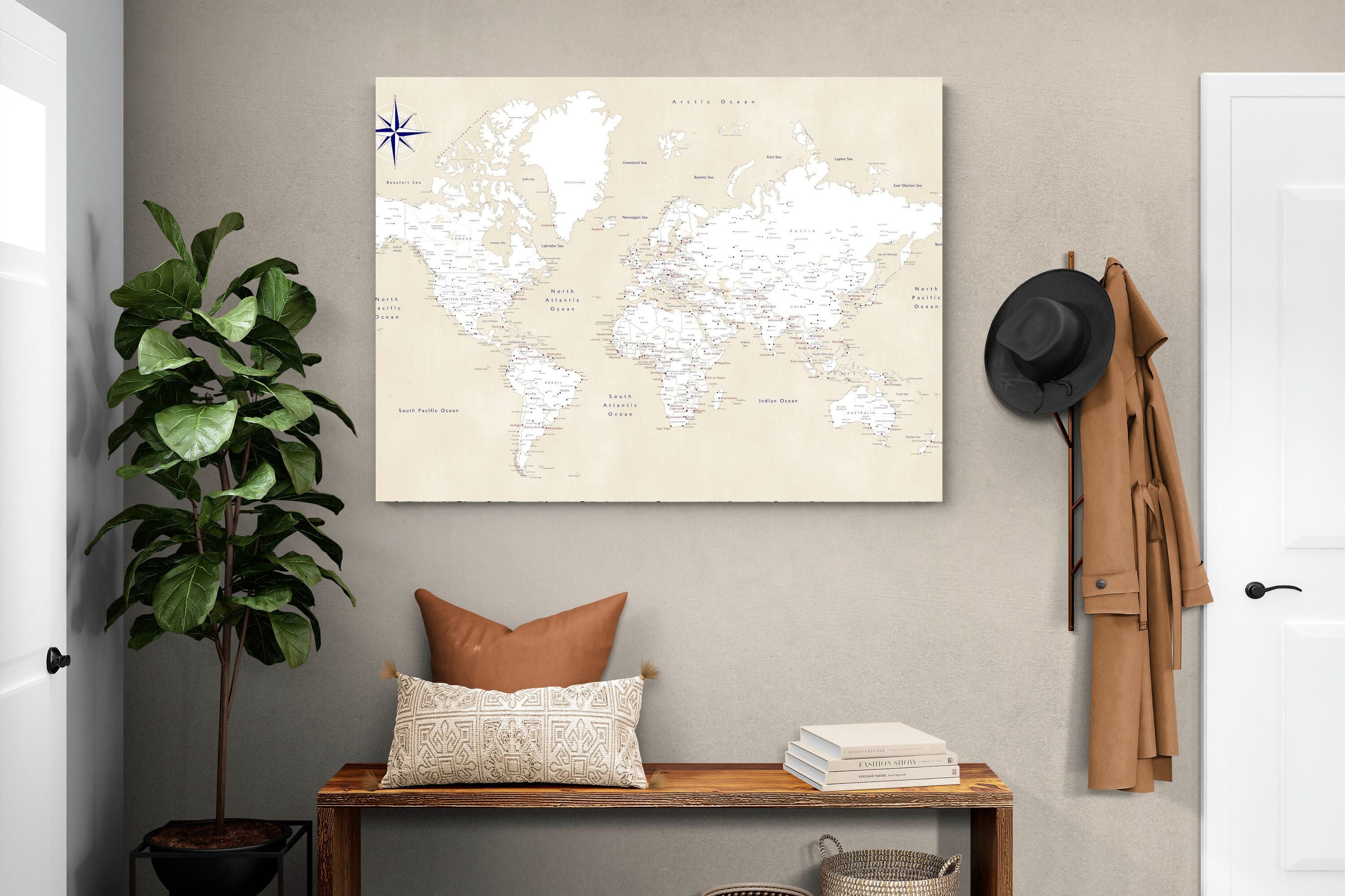 Pixalot Taupe World Map