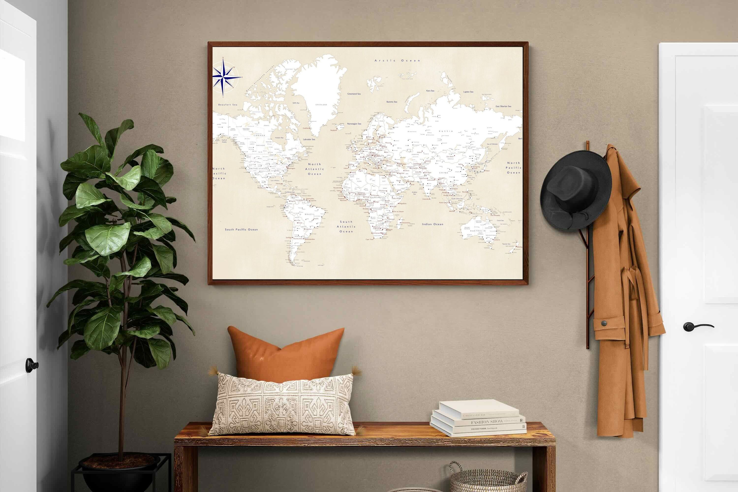 Pixalot Taupe World Map