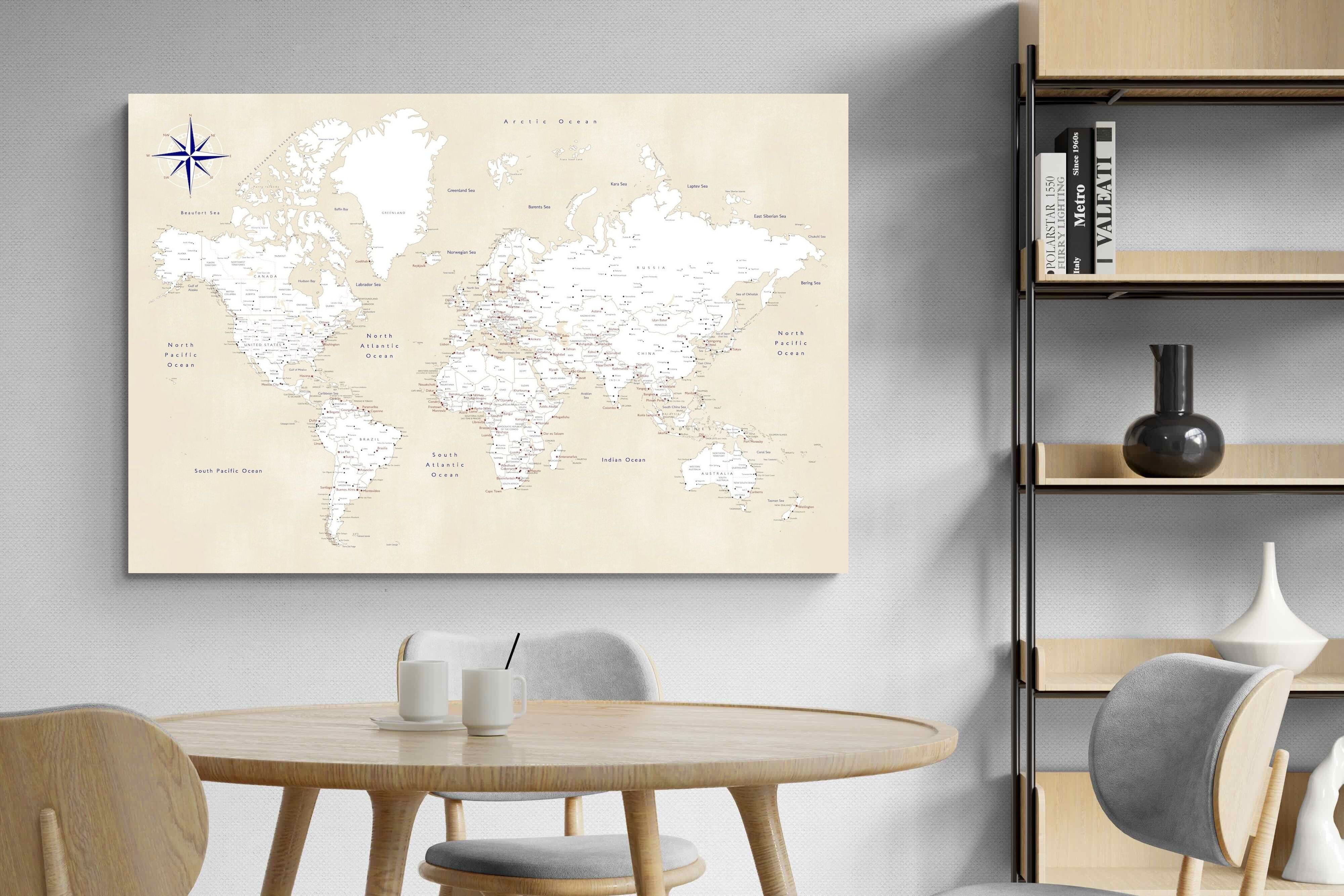 Pixalot Taupe World Map