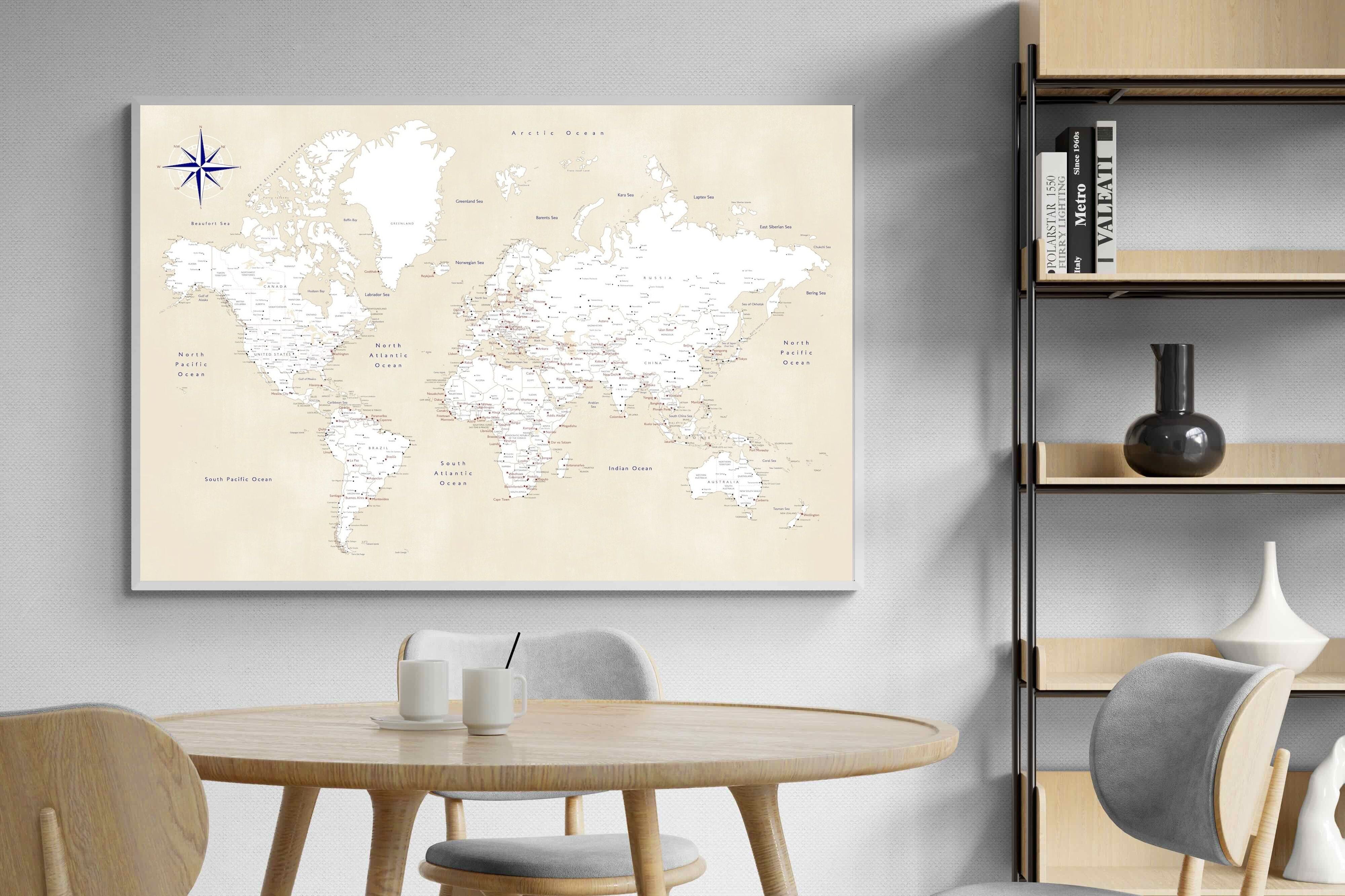 Pixalot Taupe World Map