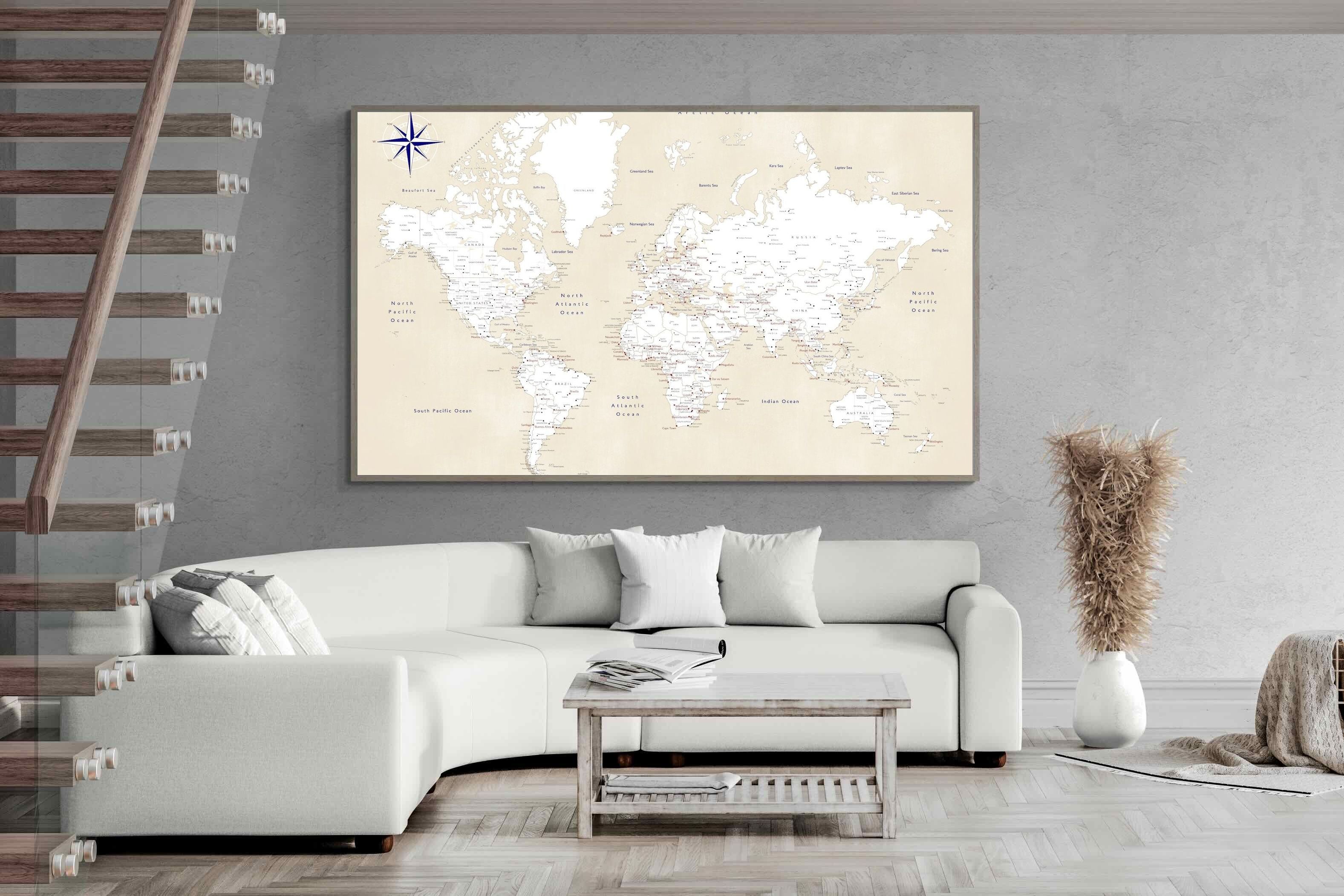Pixalot Taupe World Map