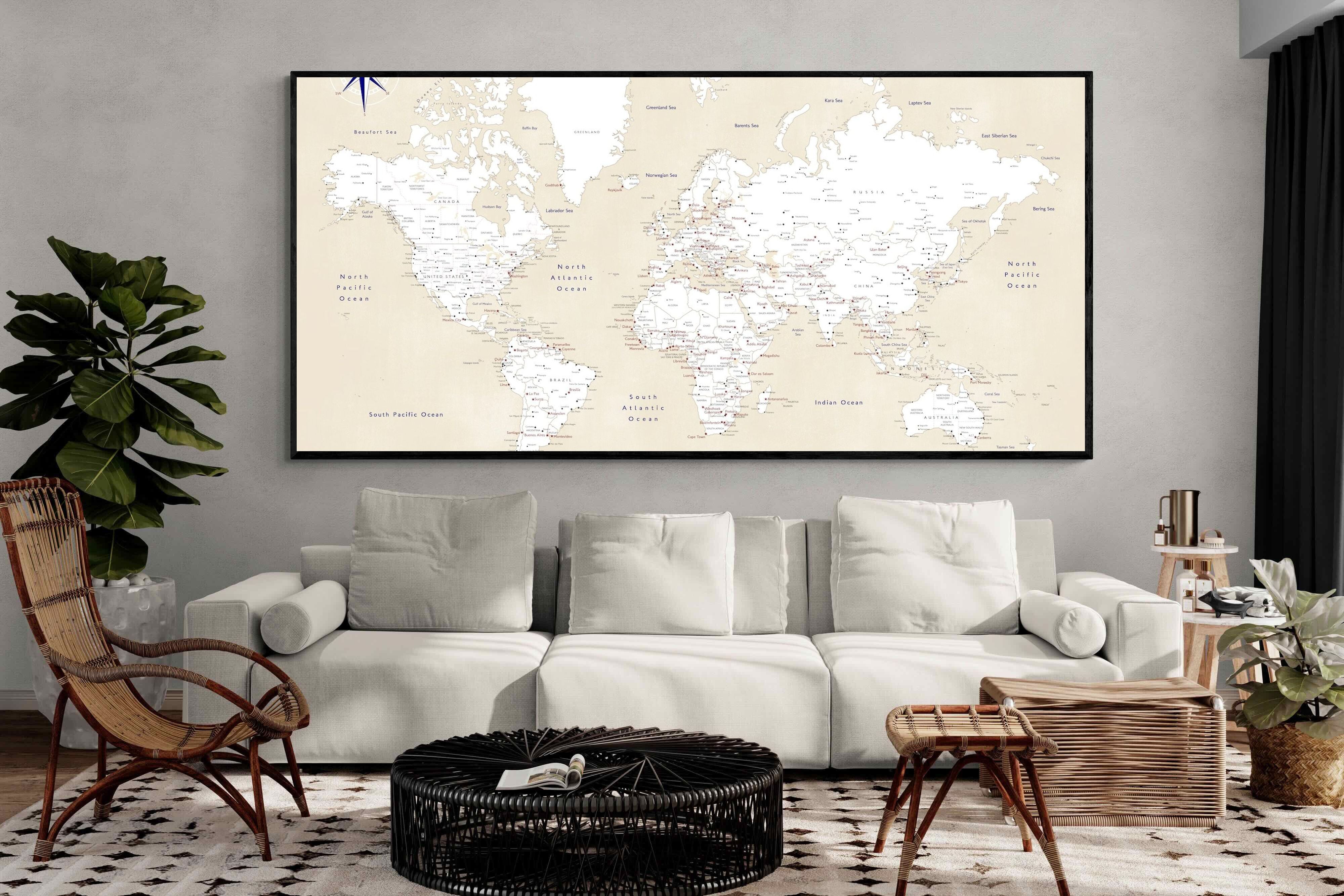 Pixalot Taupe World Map