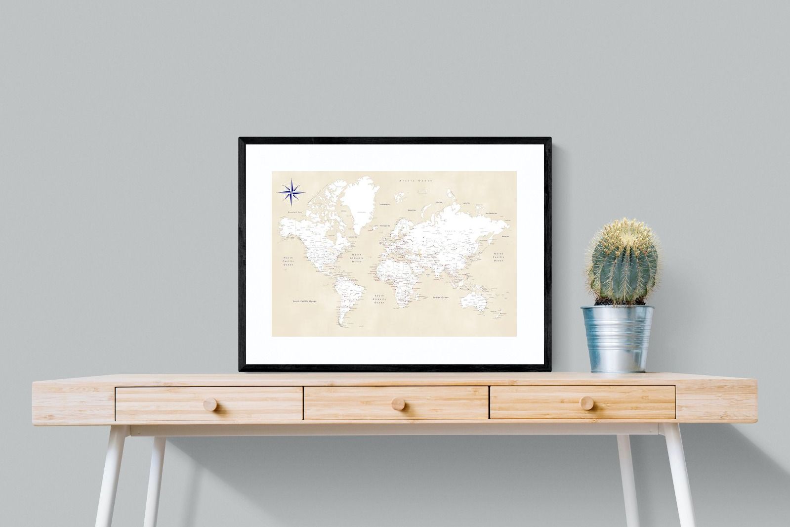 Pixalot Taupe World Map