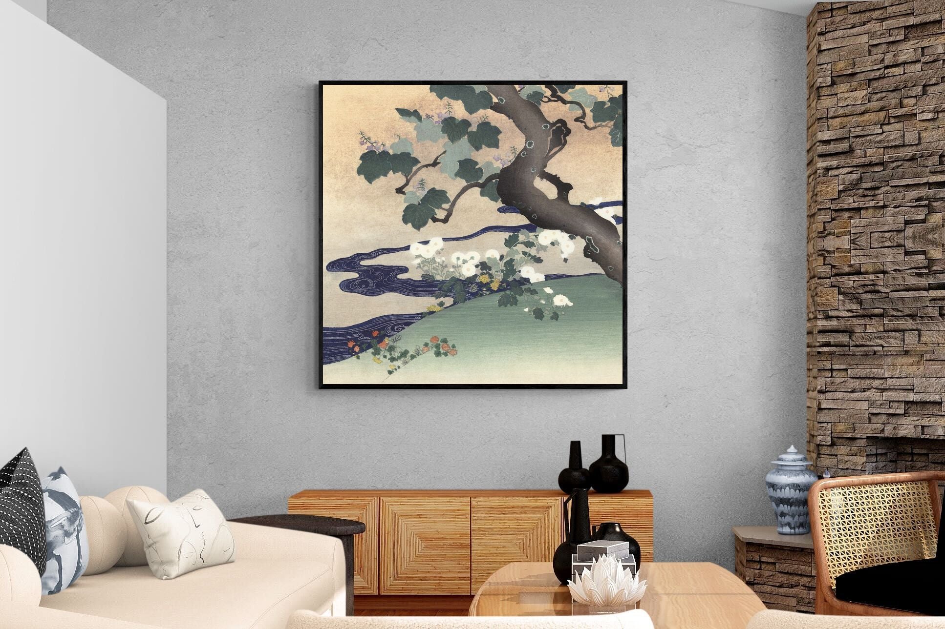 Pixalot Tree and Chrysanthemums