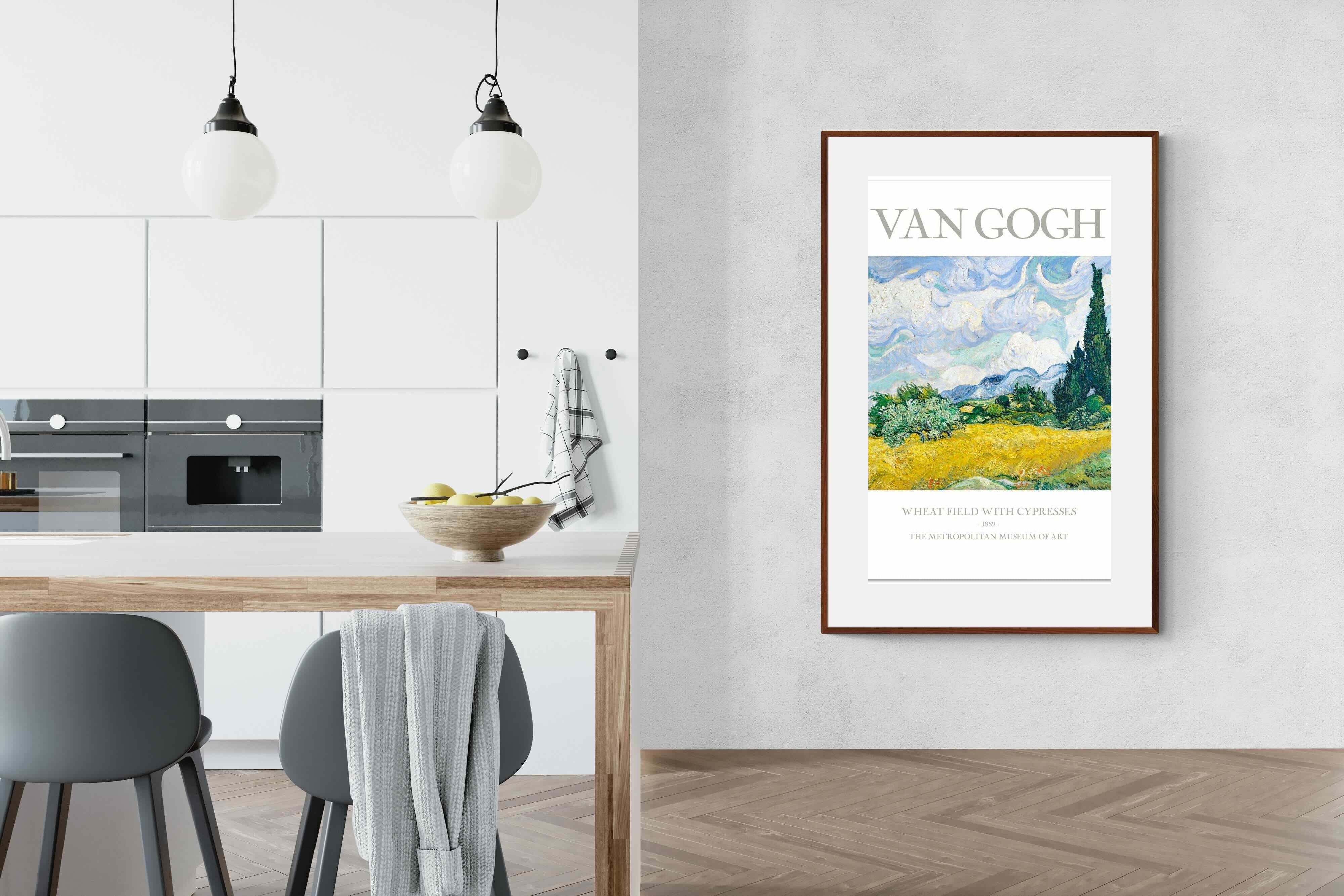 Pixalot Wheat Field With Cypresses Exhibition Poster