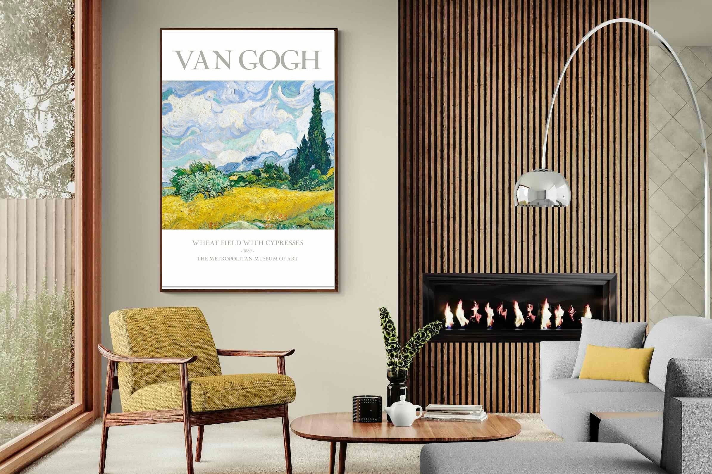 Pixalot Wheat Field With Cypresses Exhibition Poster