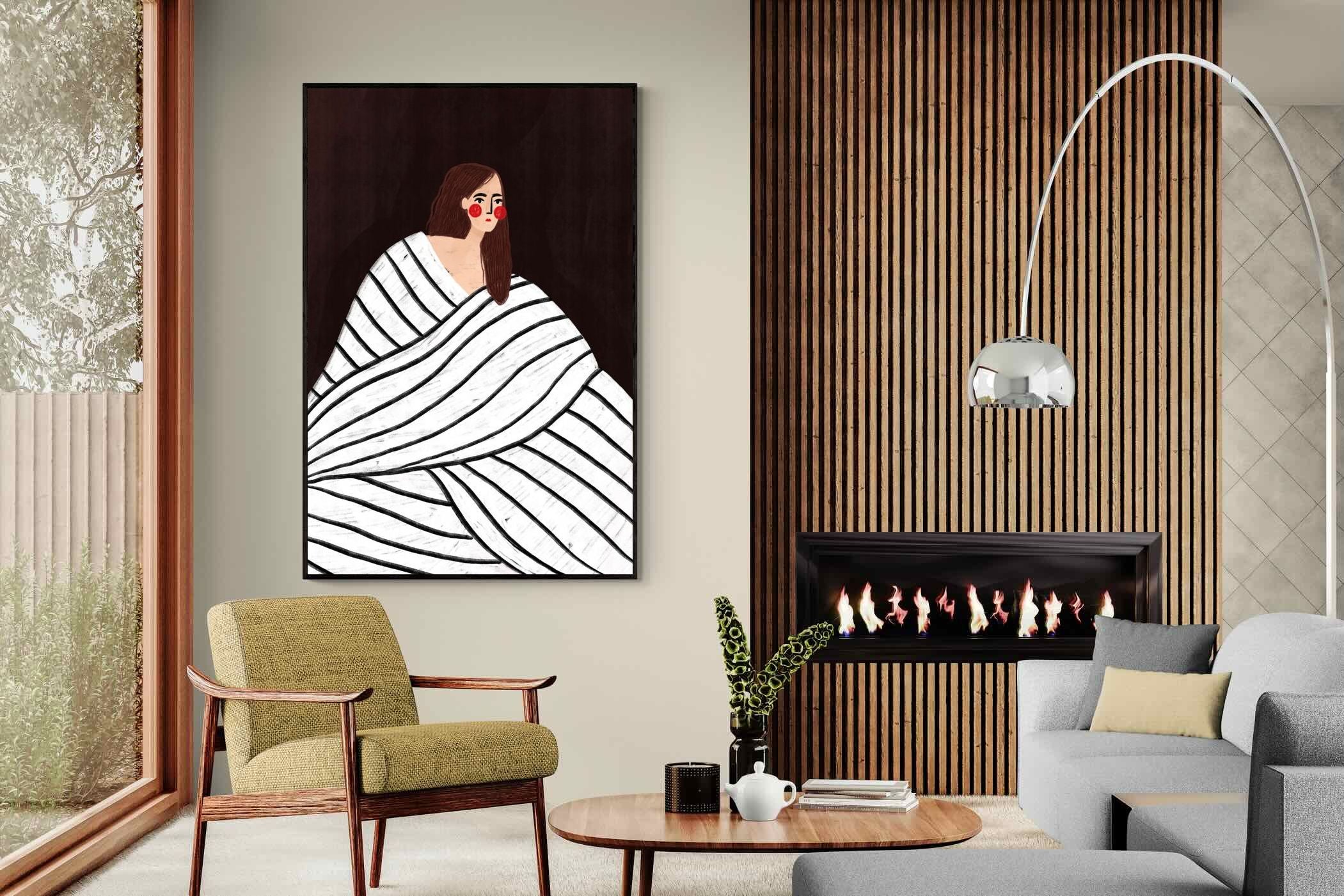 Pixalot Woman With Black and White Stripes