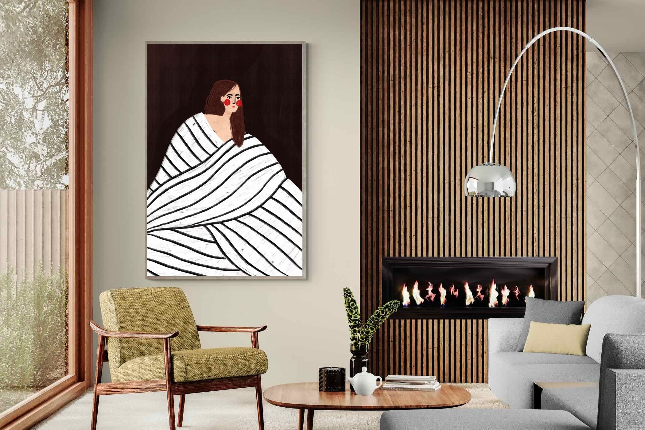 Pixalot Woman With Black and White Stripes