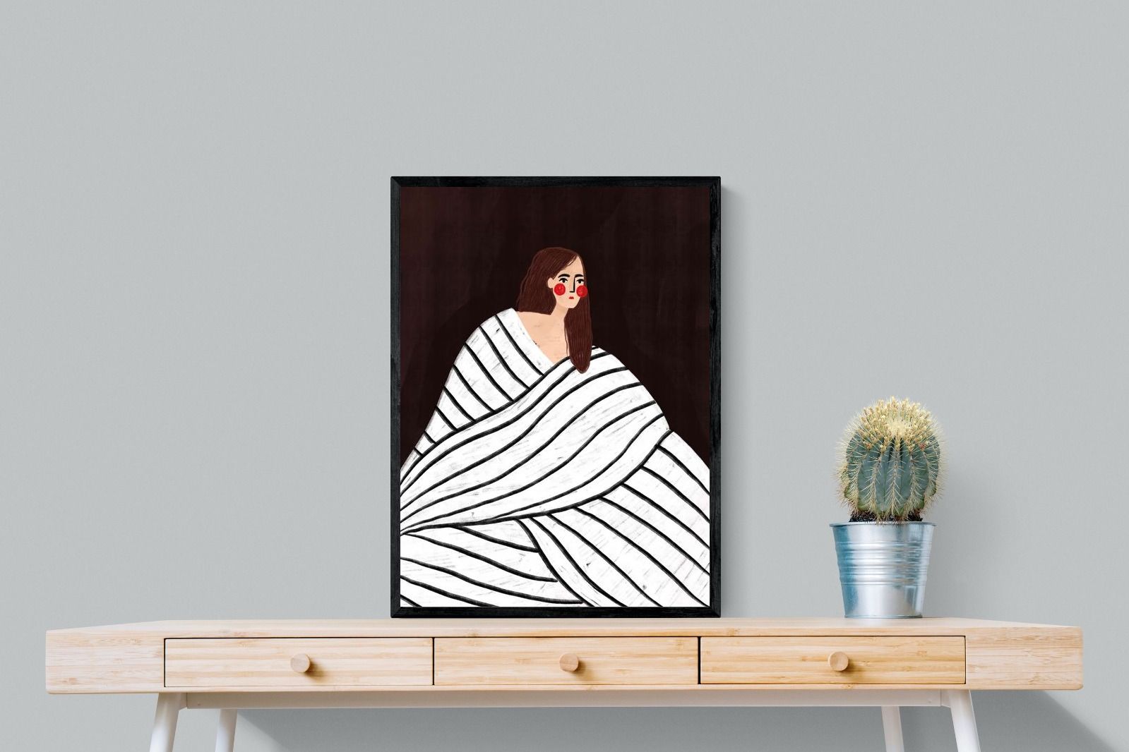 Pixalot Woman With Black and White Stripes