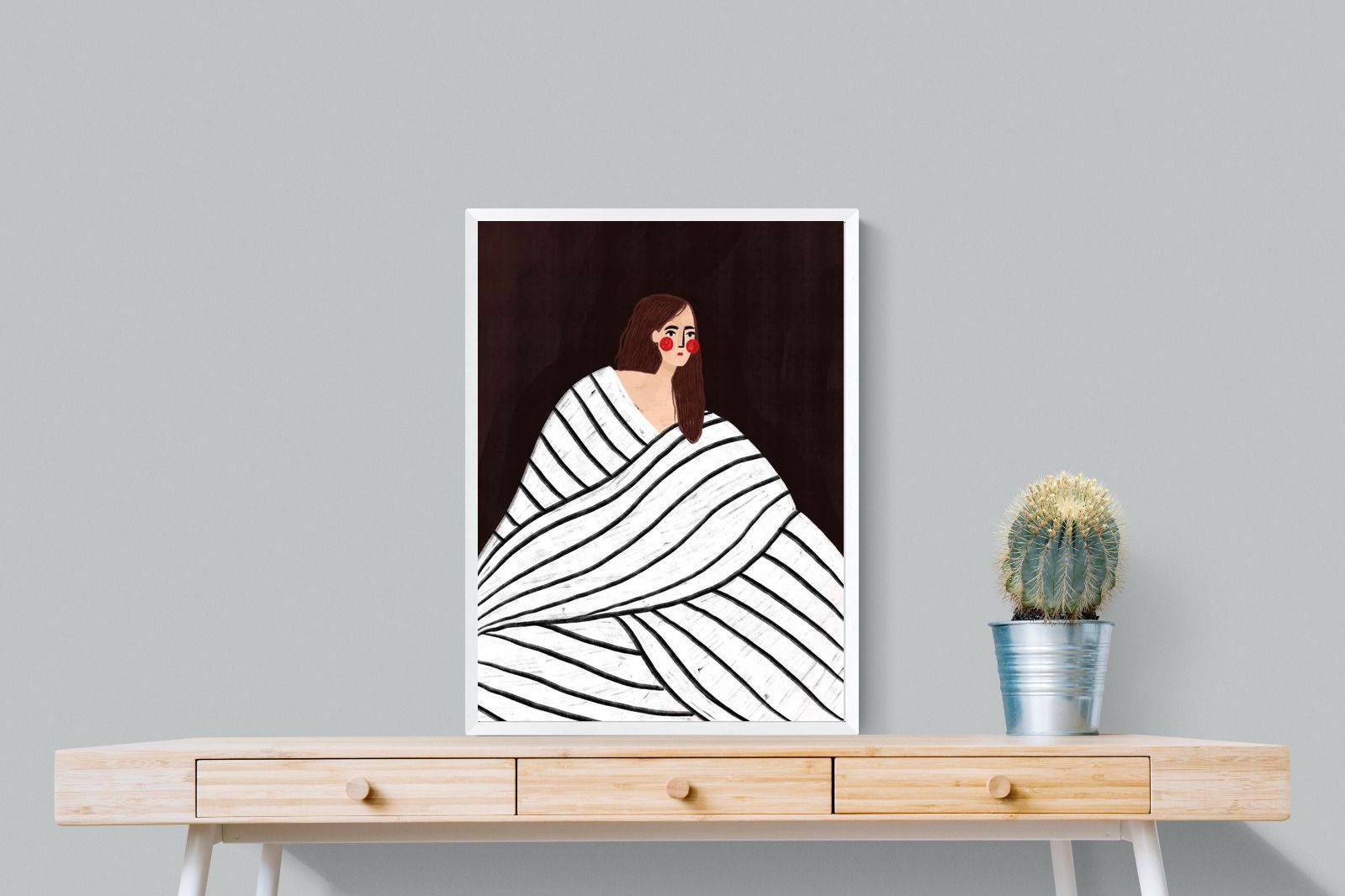 Pixalot Woman With Black and White Stripes