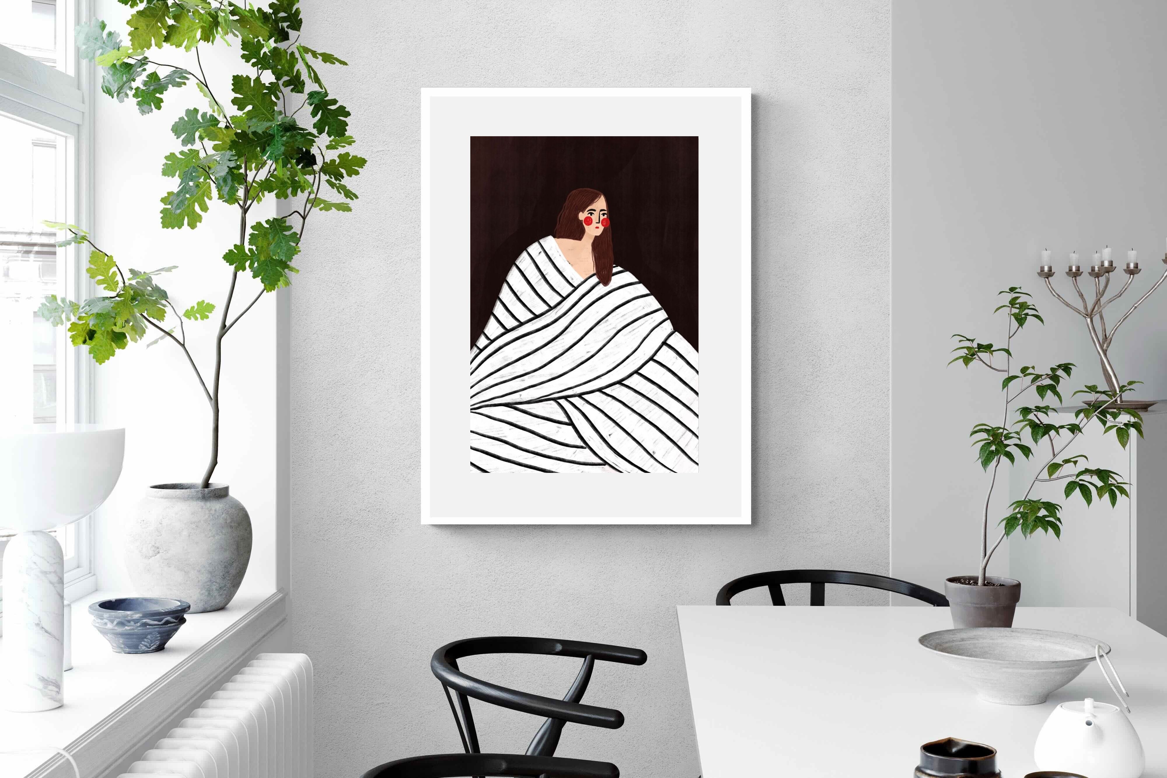 Pixalot Woman With Black and White Stripes