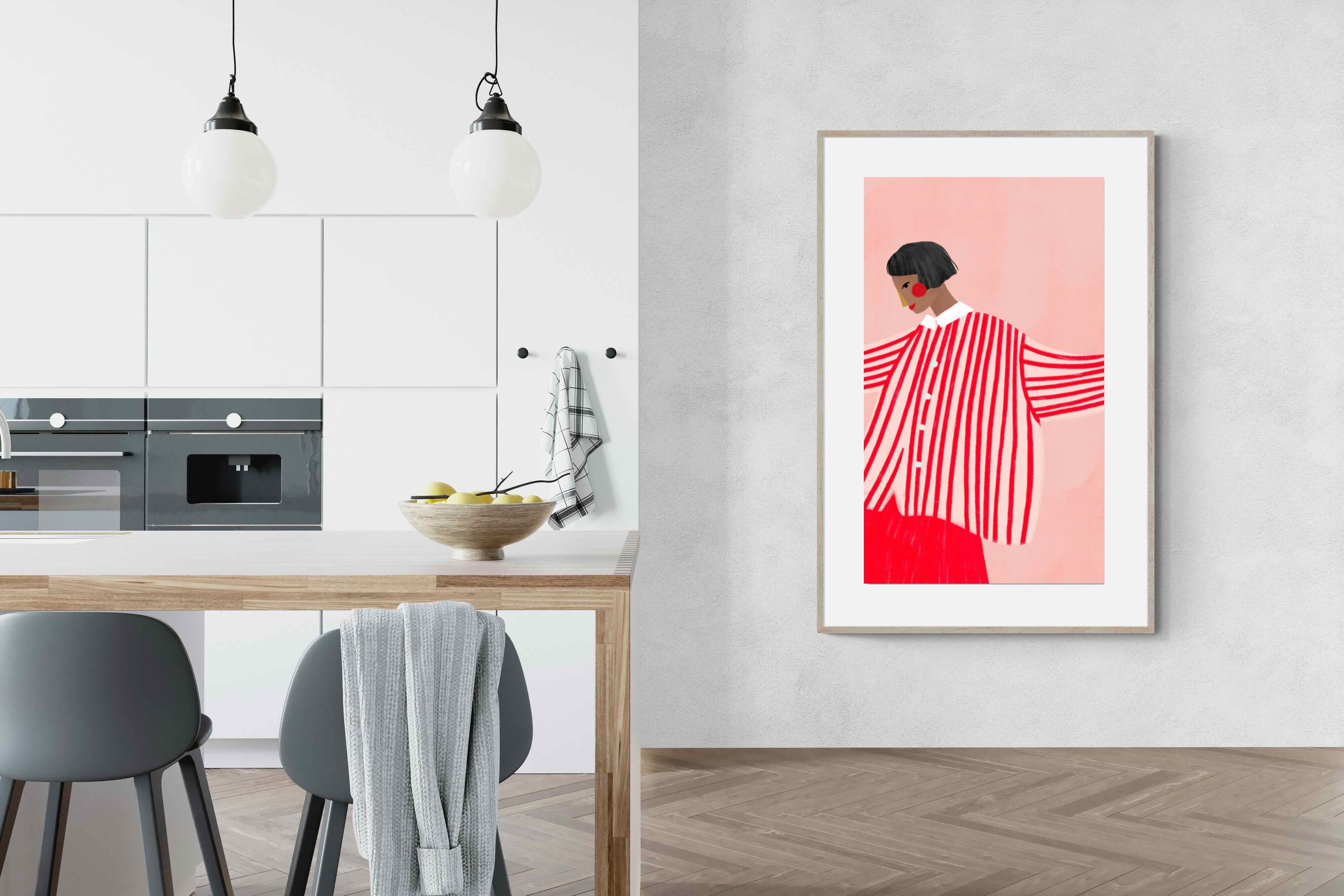 Pixalot Woman With Red Stripes