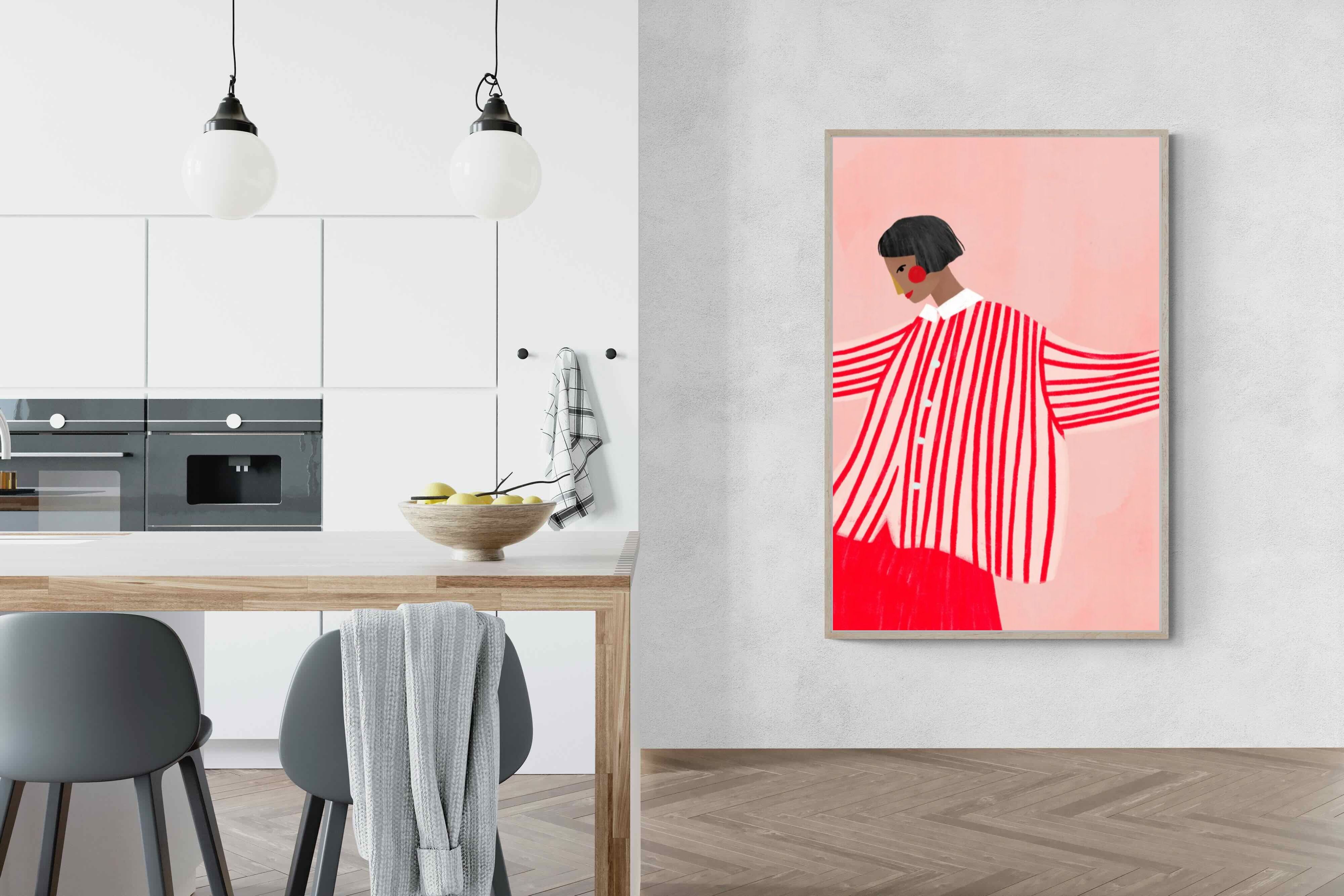 Pixalot Woman With Red Stripes