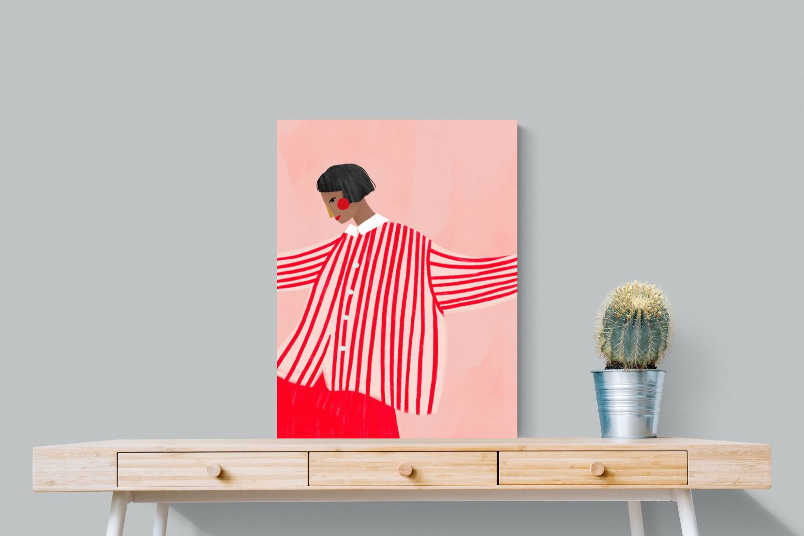 Pixalot Woman With Red Stripes
