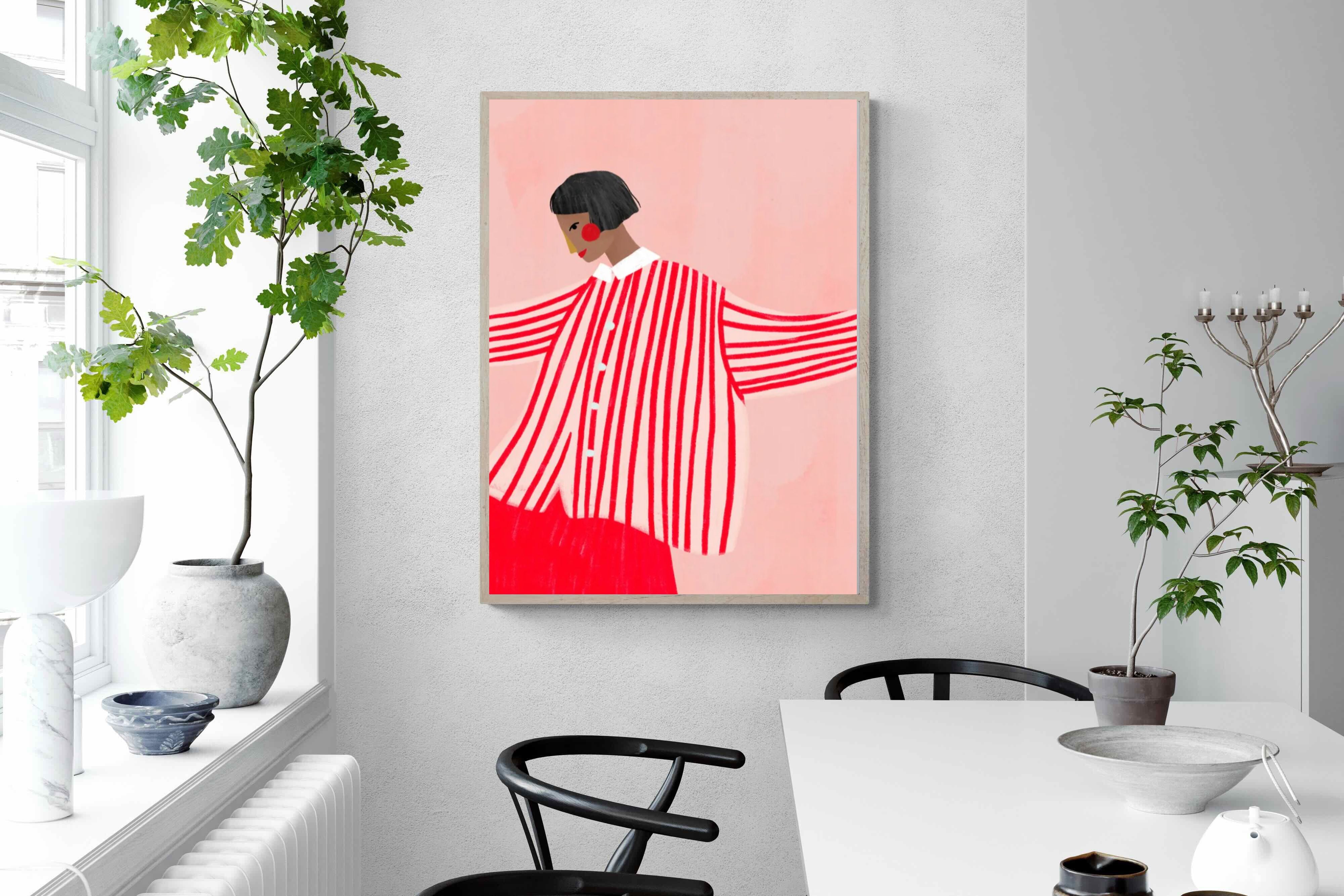 Pixalot Woman With Red Stripes