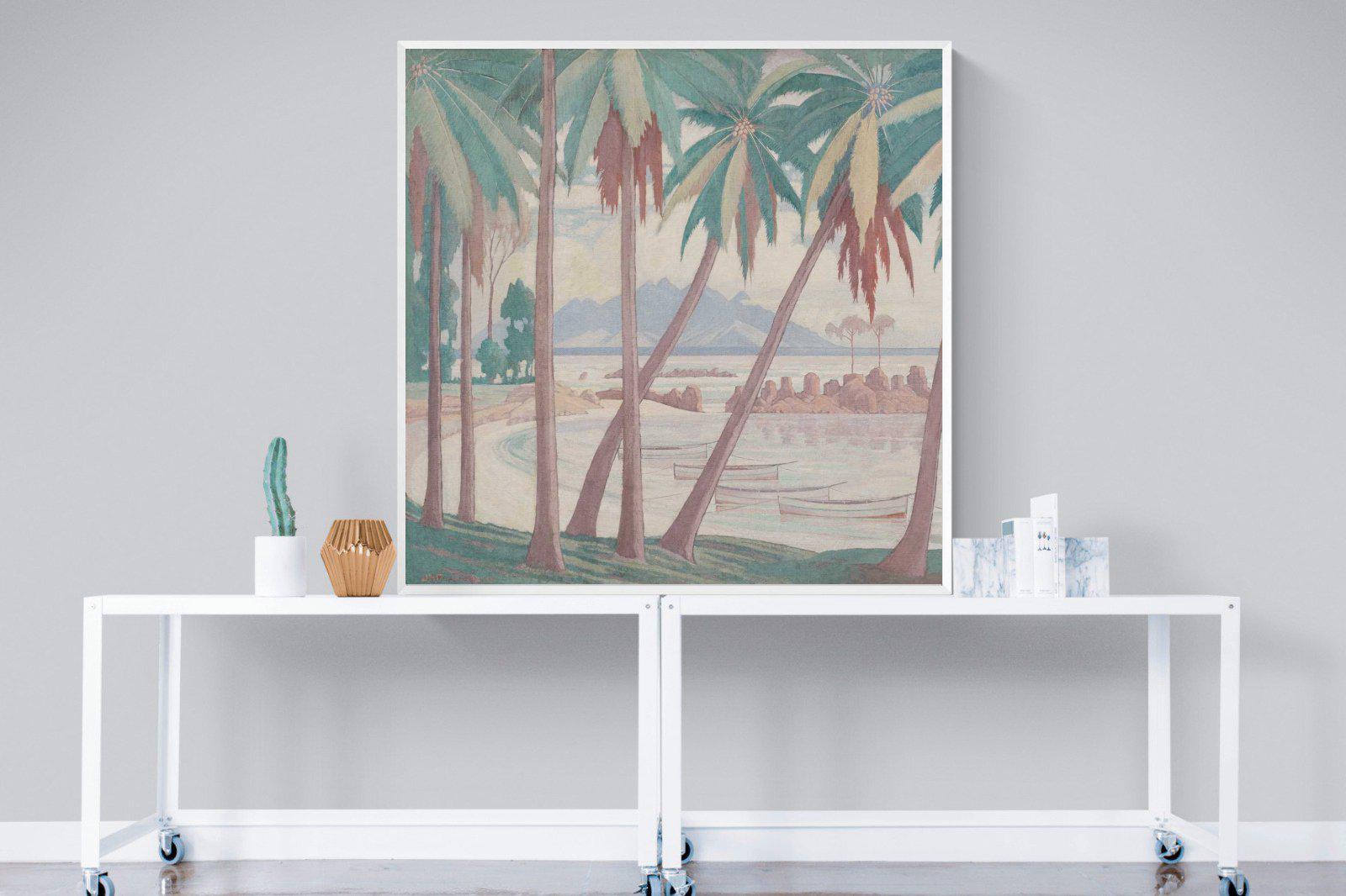 A View Across Fisherman's Cove-Wall_Art-120 x 120cm-Mounted Canvas-White-Pixalot