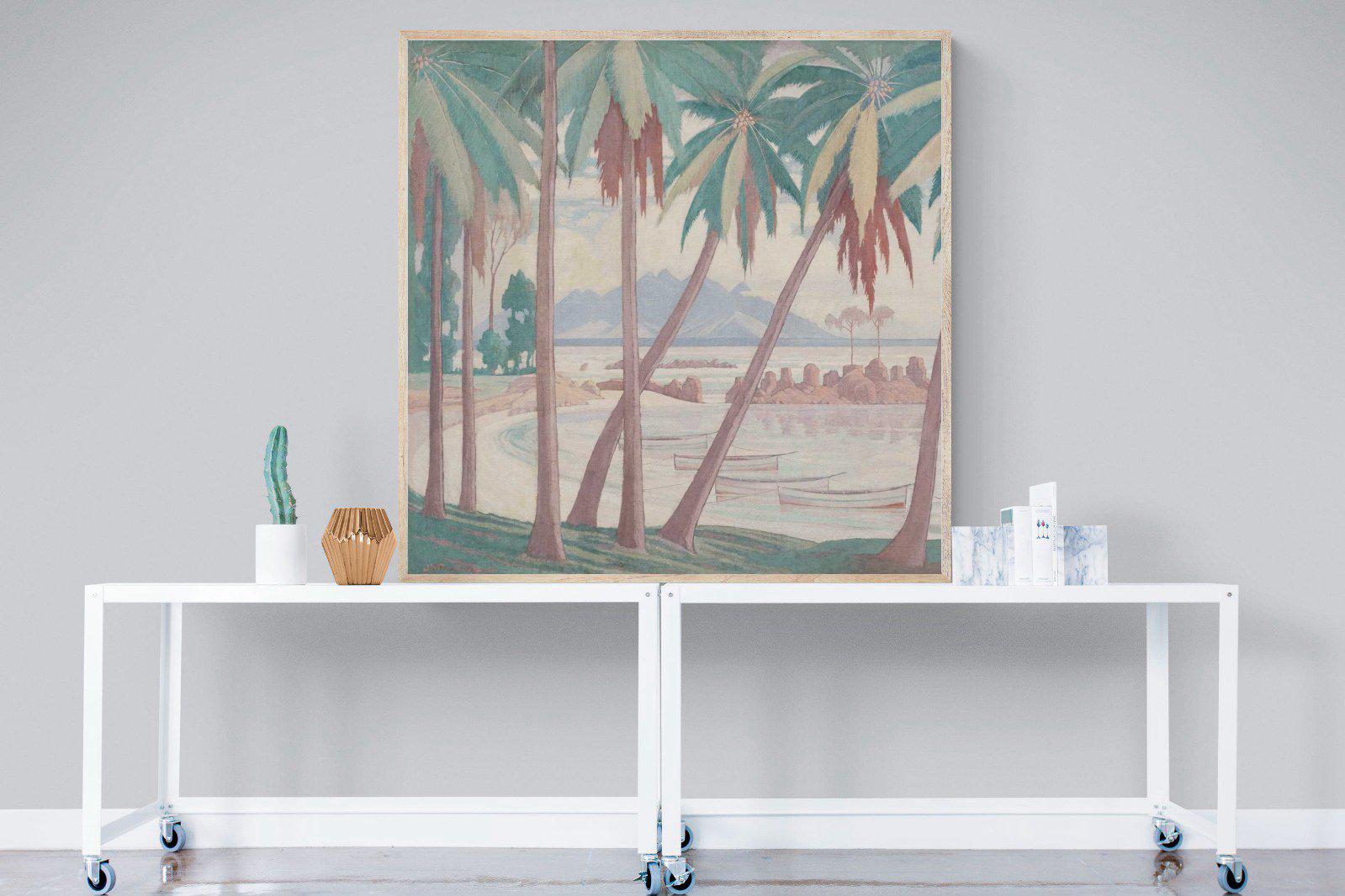 A View Across Fisherman's Cove-Wall_Art-120 x 120cm-Mounted Canvas-Wood-Pixalot