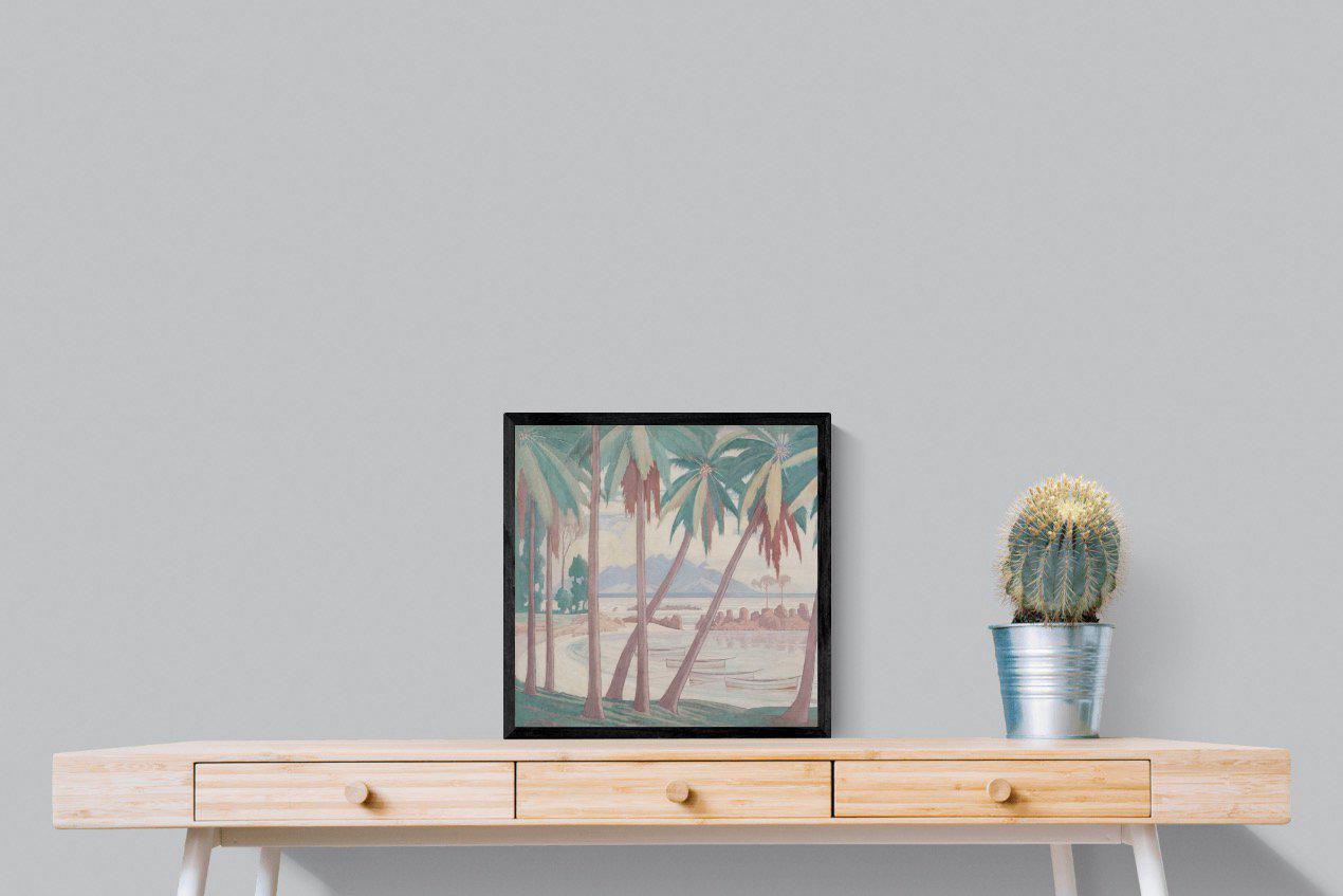 A View Across Fisherman's Cove-Wall_Art-50 x 50cm-Mounted Canvas-Black-Pixalot