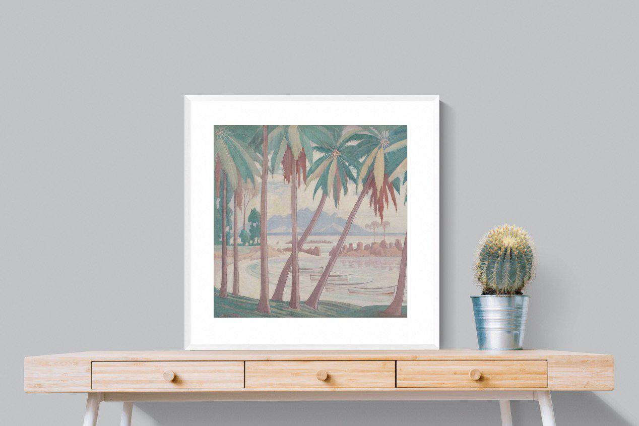 A View Across Fisherman's Cove-Wall_Art-80 x 80cm-Framed Print-White-Pixalot