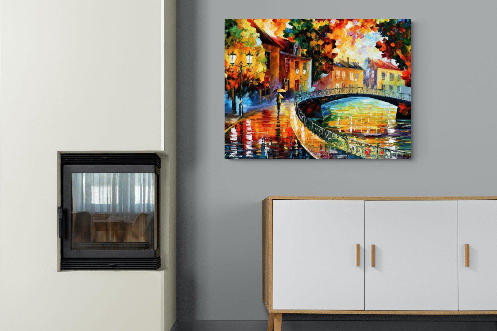 Autumn Old Bridge-Wall_Art-100 x 75cm-Mounted Canvas-No Frame-Pixalot