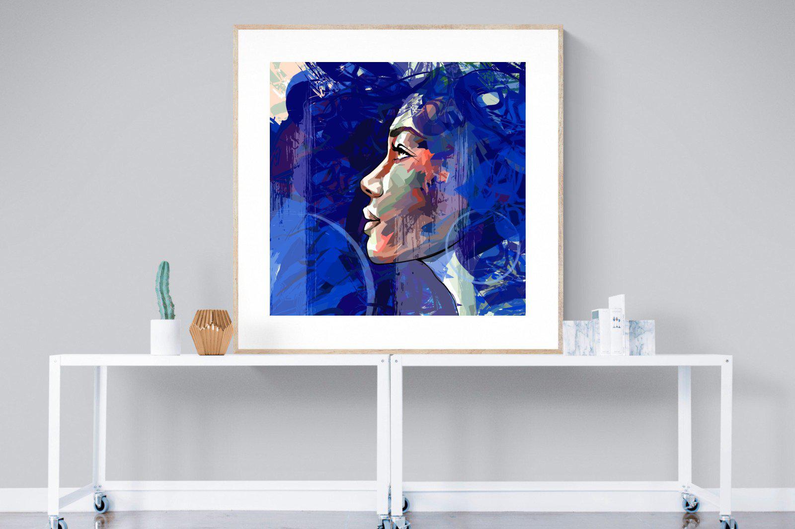 Blue View-Wall_Art-120 x 120cm-Framed Print-Wood-Pixalot