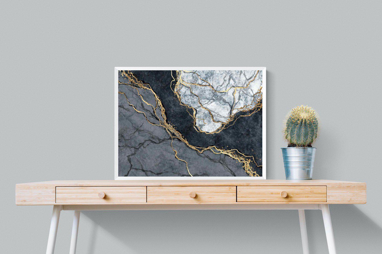 Charcoal & Gold-Wall_Art-80 x 60cm-Mounted Canvas-White-Pixalot