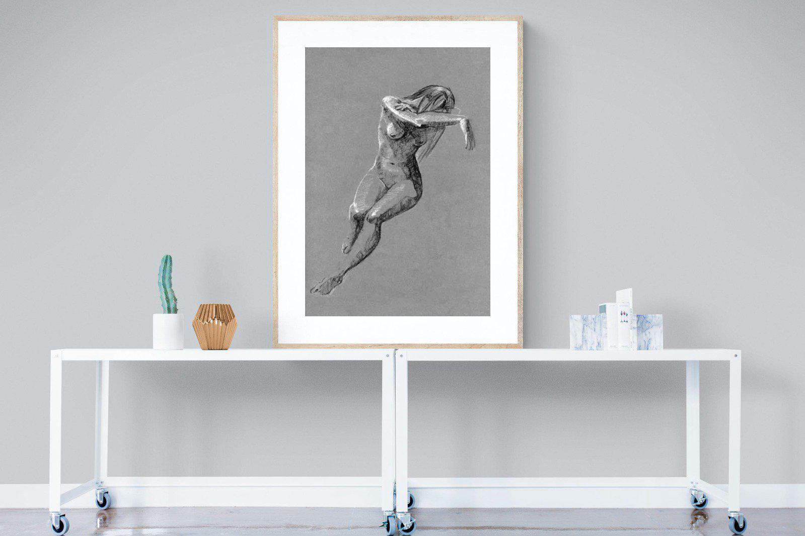Charcoal Sketch-Wall_Art-90 x 120cm-Framed Print-Wood-Pixalot