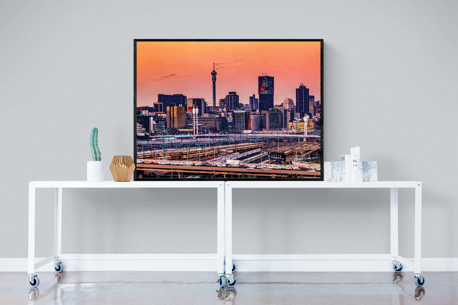 City of Gold-Wall_Art-120 x 90cm-Mounted Canvas-Black-Pixalot
