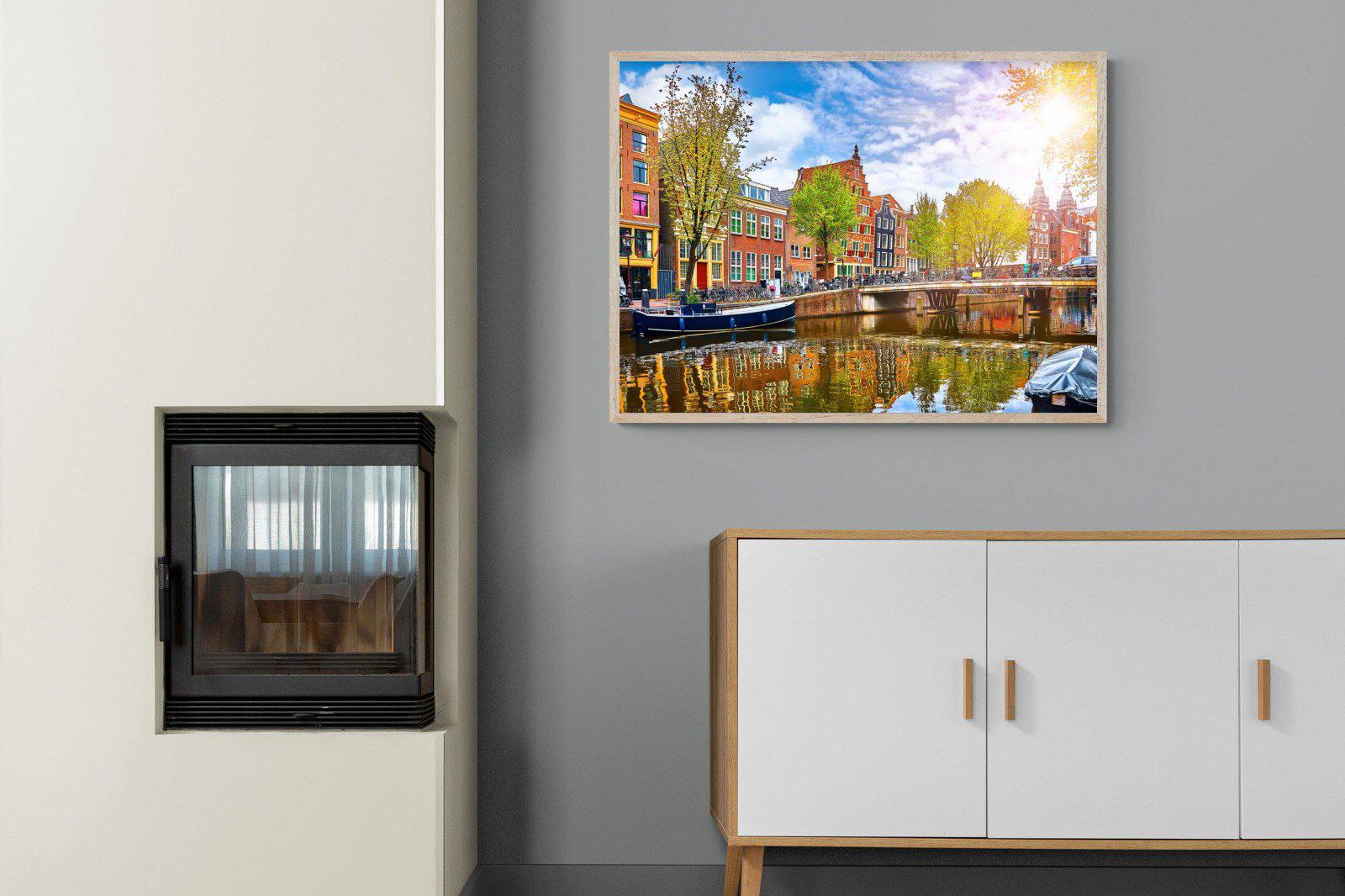 Colours of Amsterdam-Wall_Art-100 x 75cm-Mounted Canvas-Wood-Pixalot