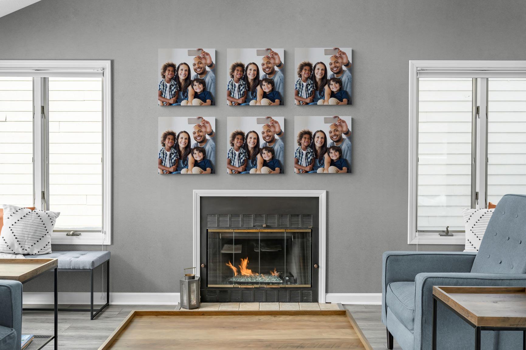 Create Your Own Squares Set-Wall_Art-40 x 40cm (x6)-Mounted Canvas-No Frame-Pixalot