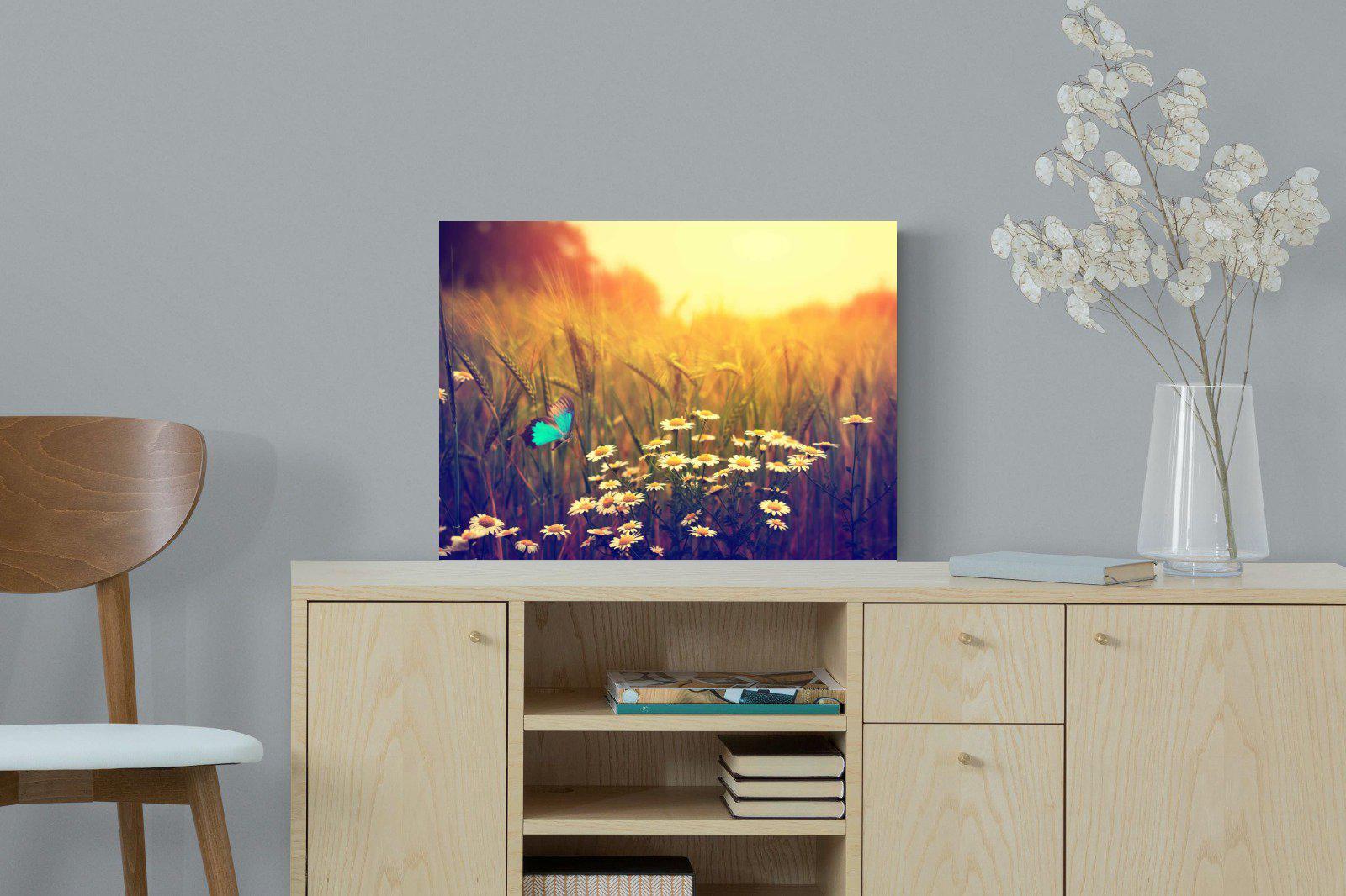 Daisy Flutter-Wall_Art-60 x 45cm-Mounted Canvas-No Frame-Pixalot