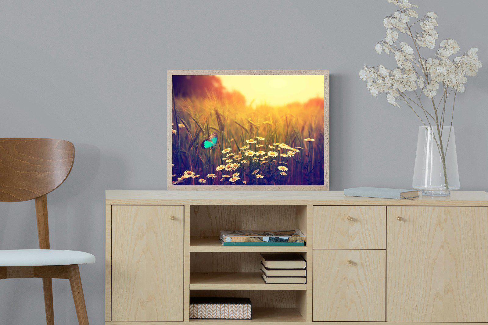 Daisy Flutter-Wall_Art-60 x 45cm-Mounted Canvas-Wood-Pixalot